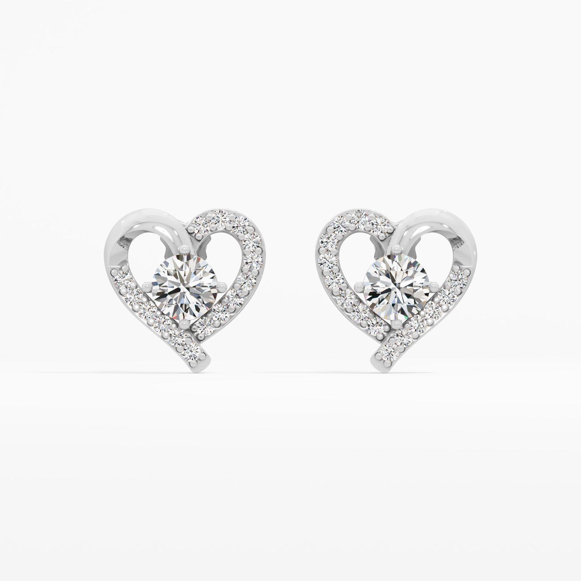 Arched Heart Stud Earrings