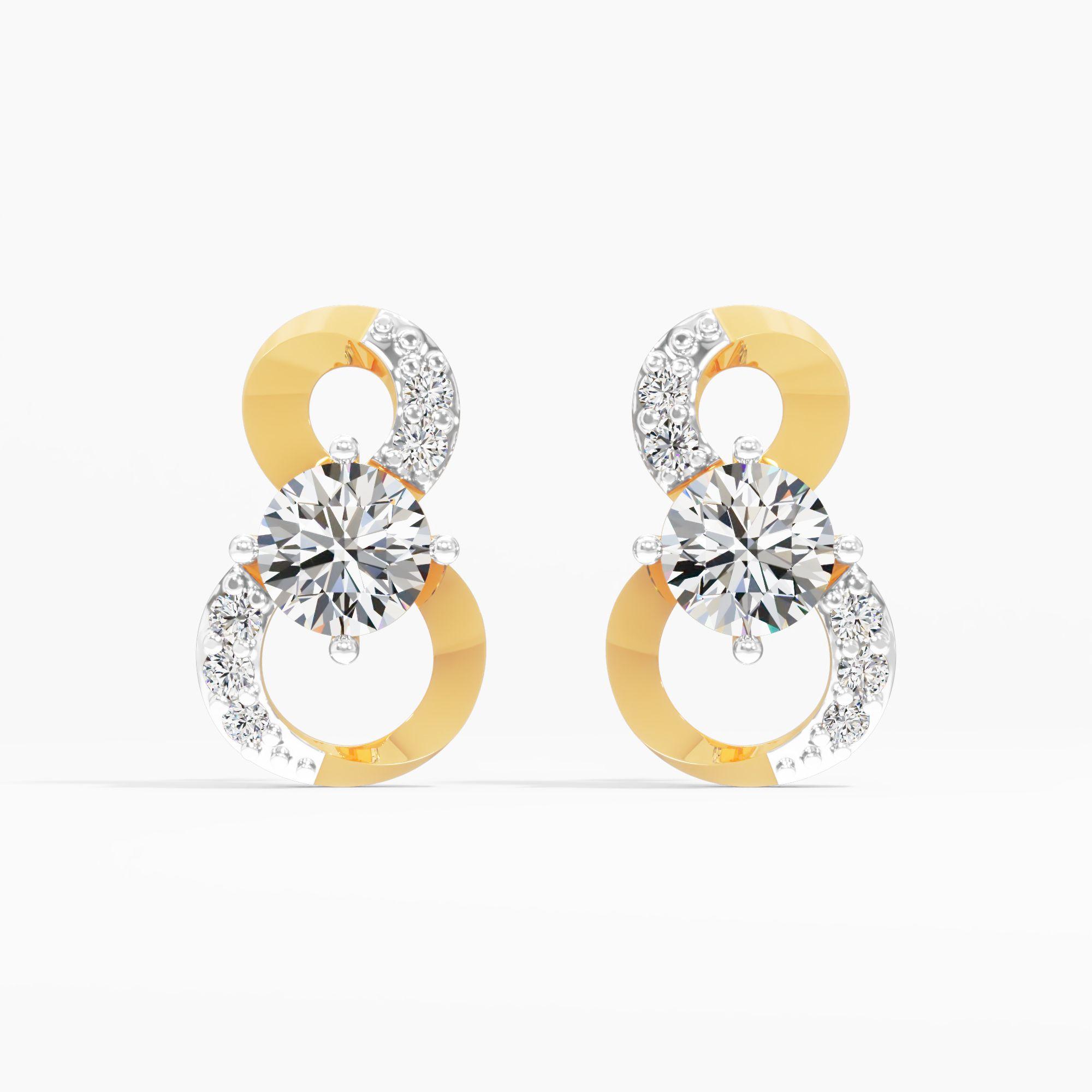 Eternia Solitaire Diamond Stud Earrings
