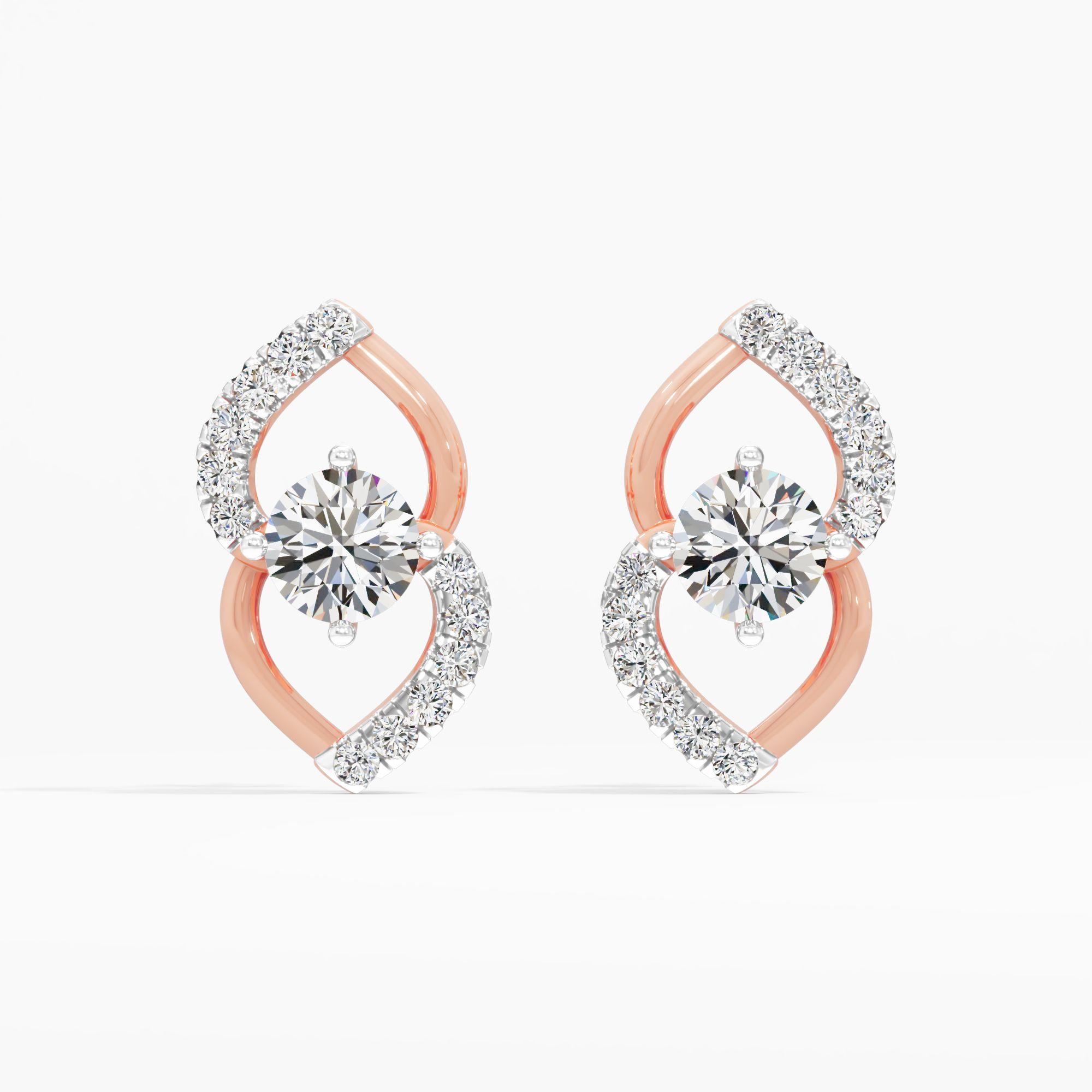Twined Grace Diamond Stud Earrings