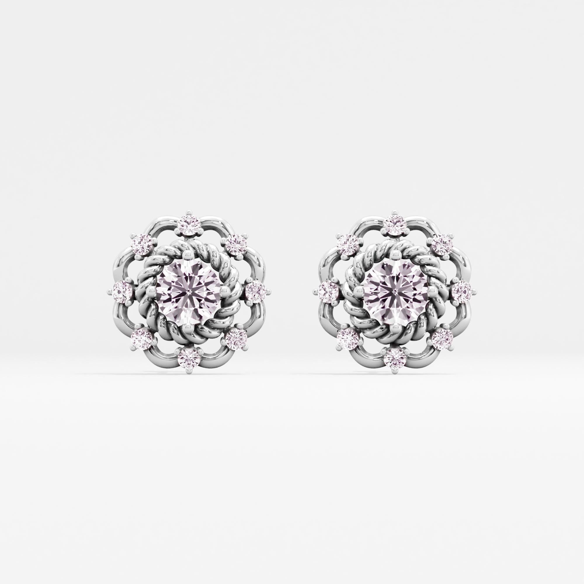 Golden Triumph Solitaire Stud Earrings