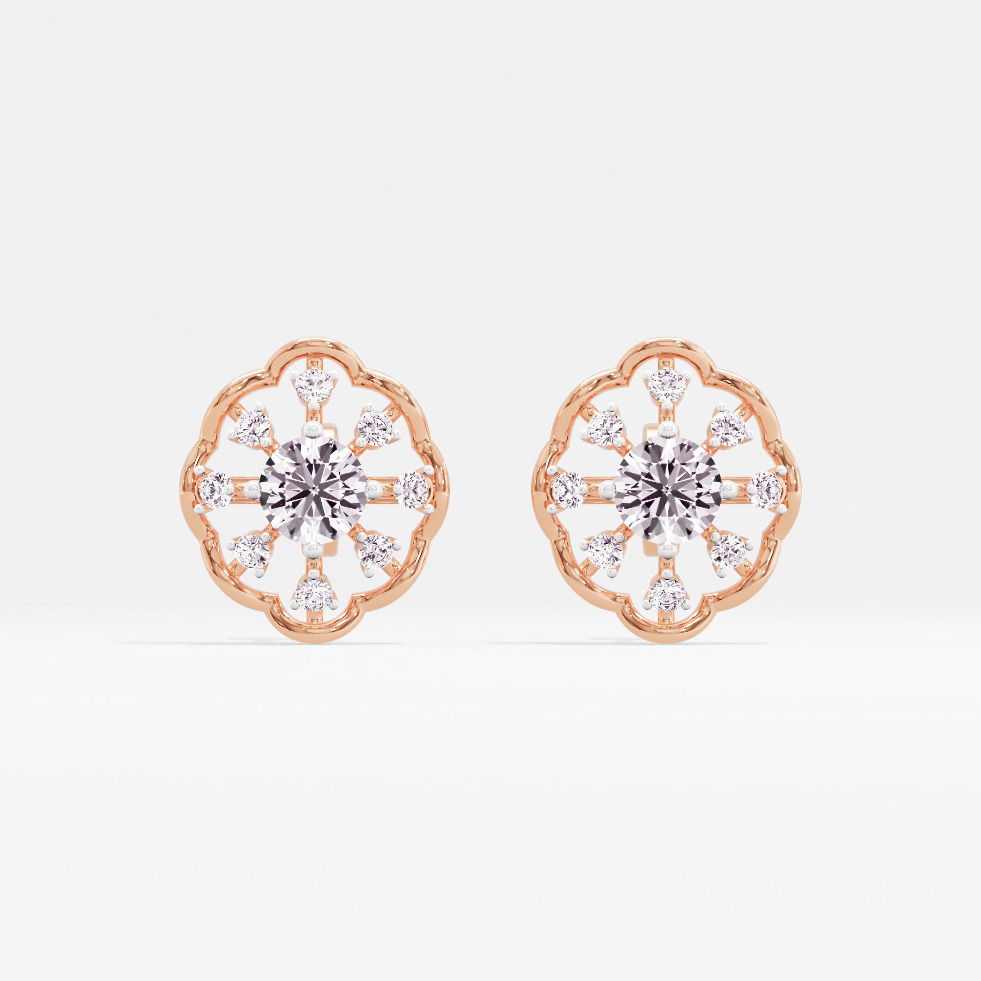 Galactic Halo Solitaire Stud Earrings
