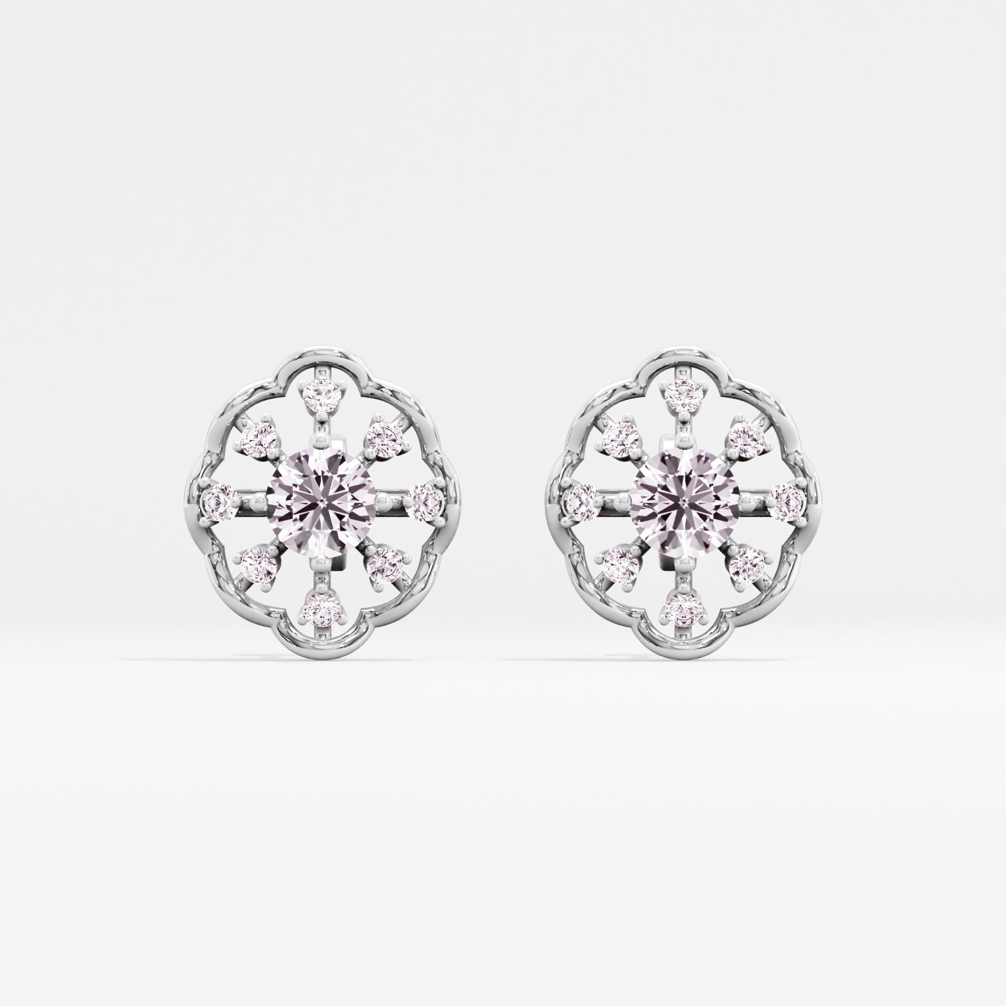 Galactic Halo Solitaire Stud Earrings