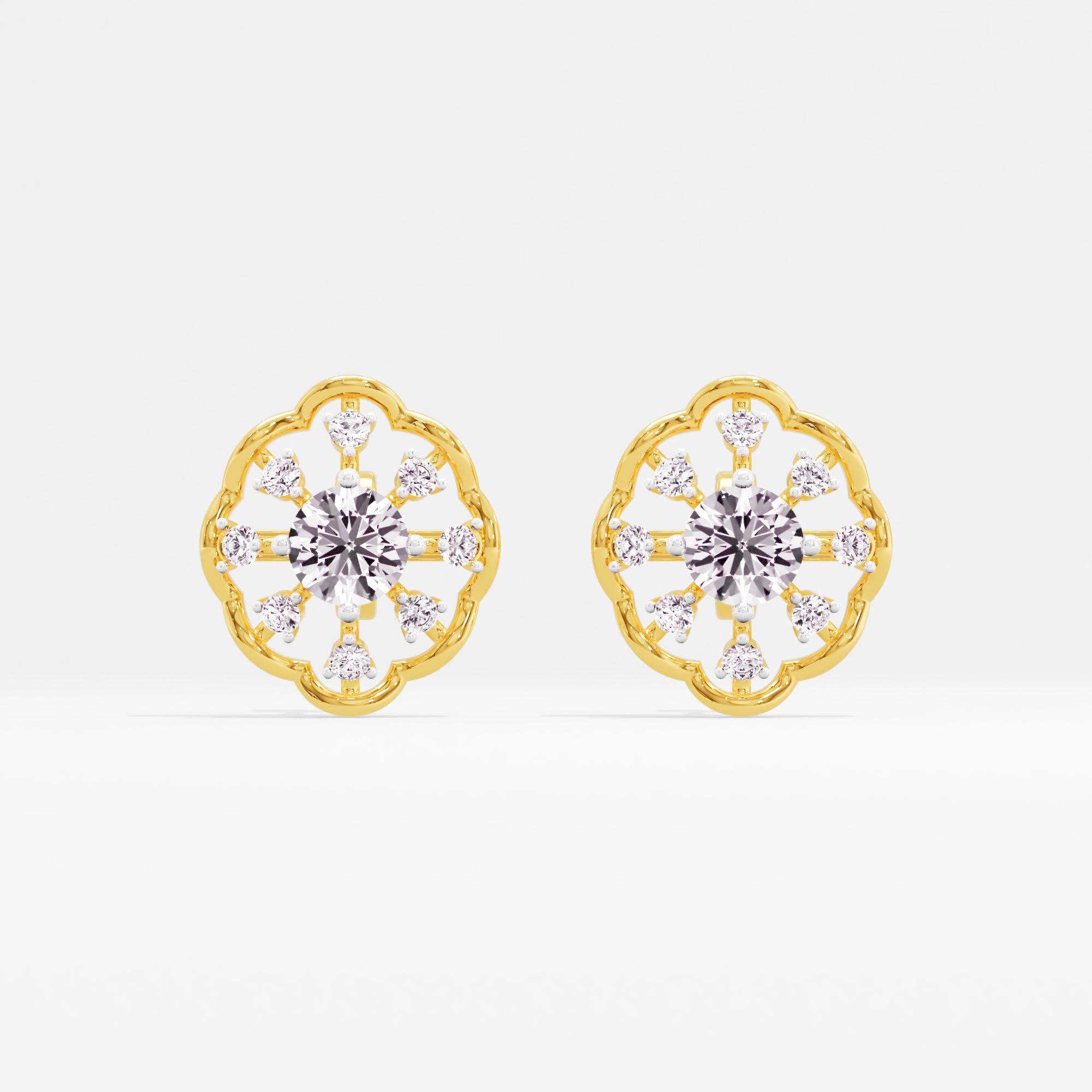 Galactic Halo Solitaire Stud Earrings