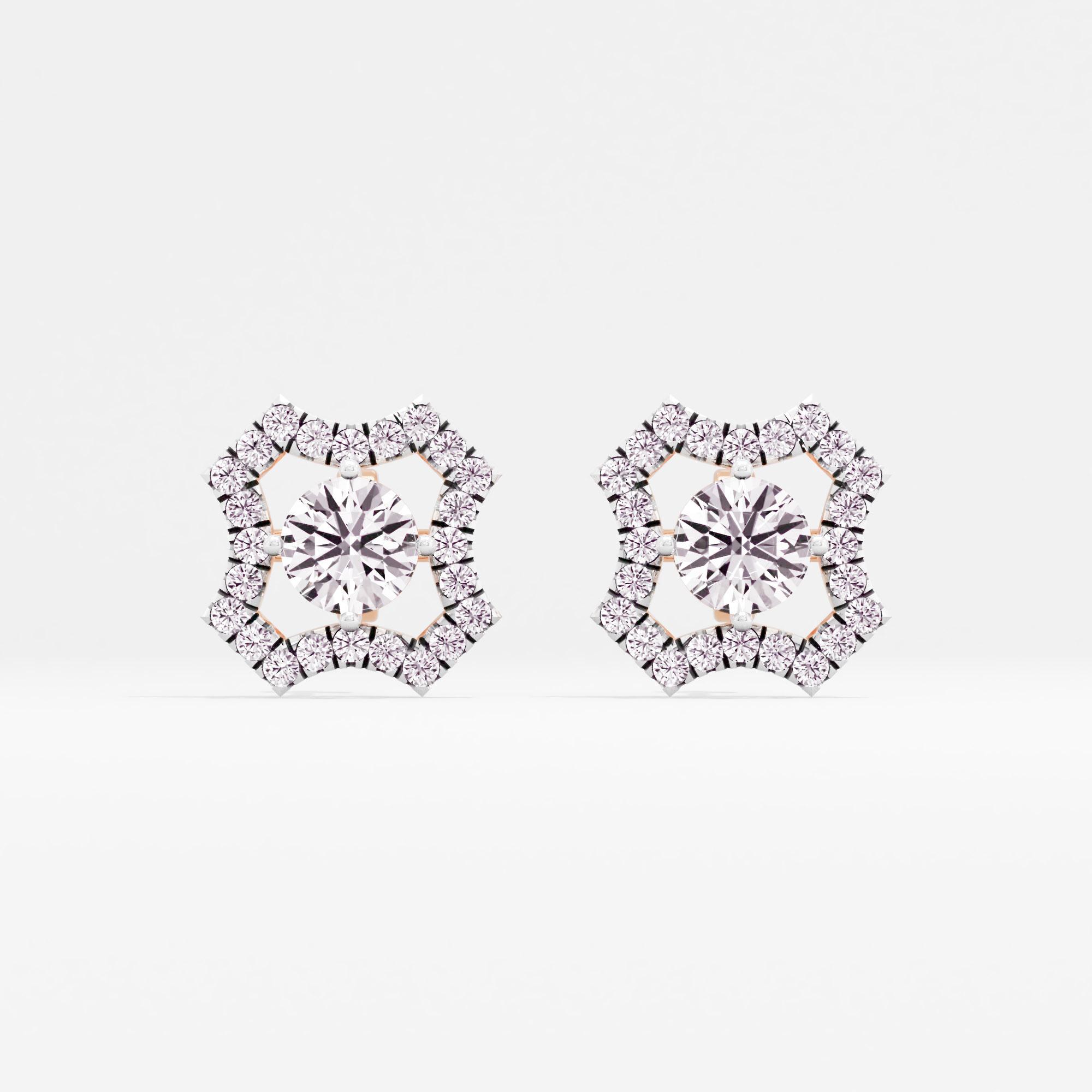 Octa Curve Solitaire Stud Earrings