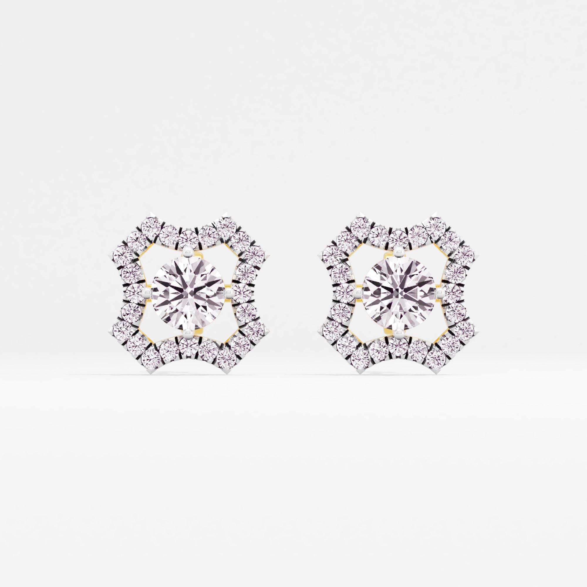Octa Curve Solitaire Stud Earrings
