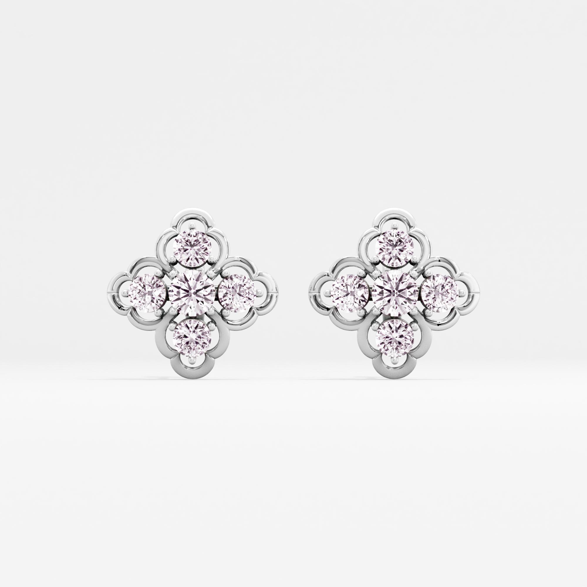 Vintage Clover Solitaire Stud Earrings