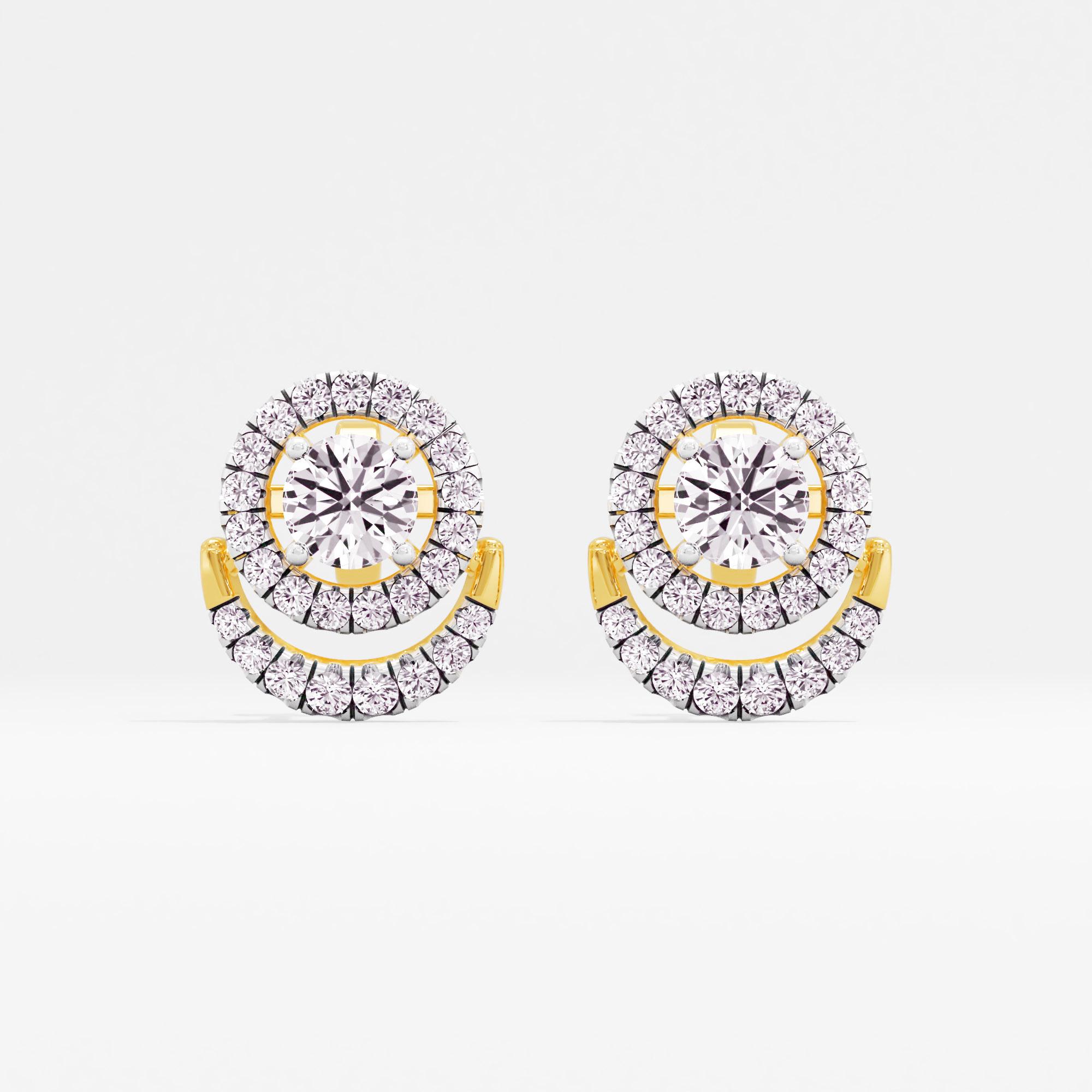 Semicirque Solitaire Stud Earrings