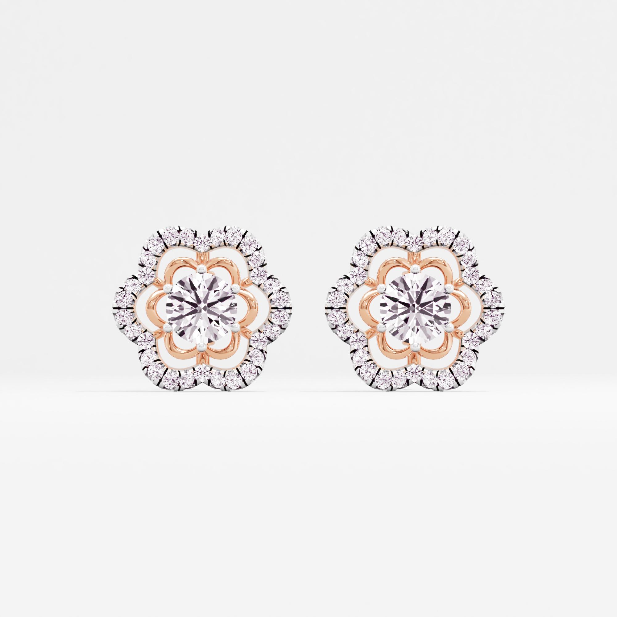 Blossoming Charm Solitaire Stud Earrings