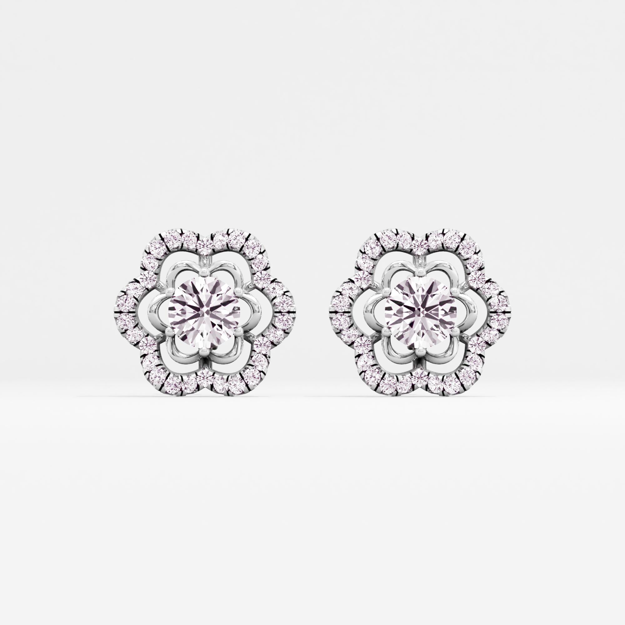 Blossoming Charm Solitaire Stud Earrings