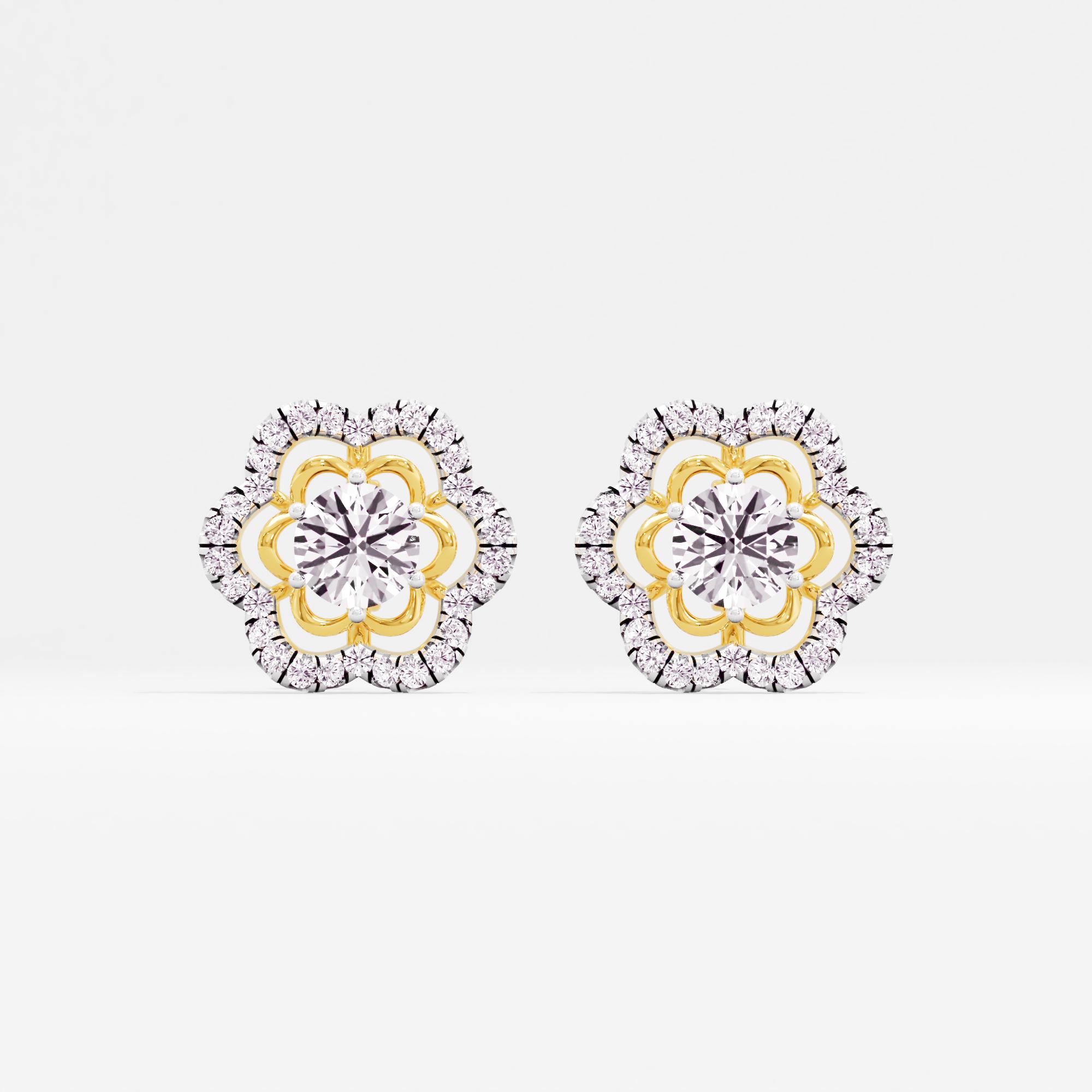 Blossoming Charm Solitaire Stud Earrings