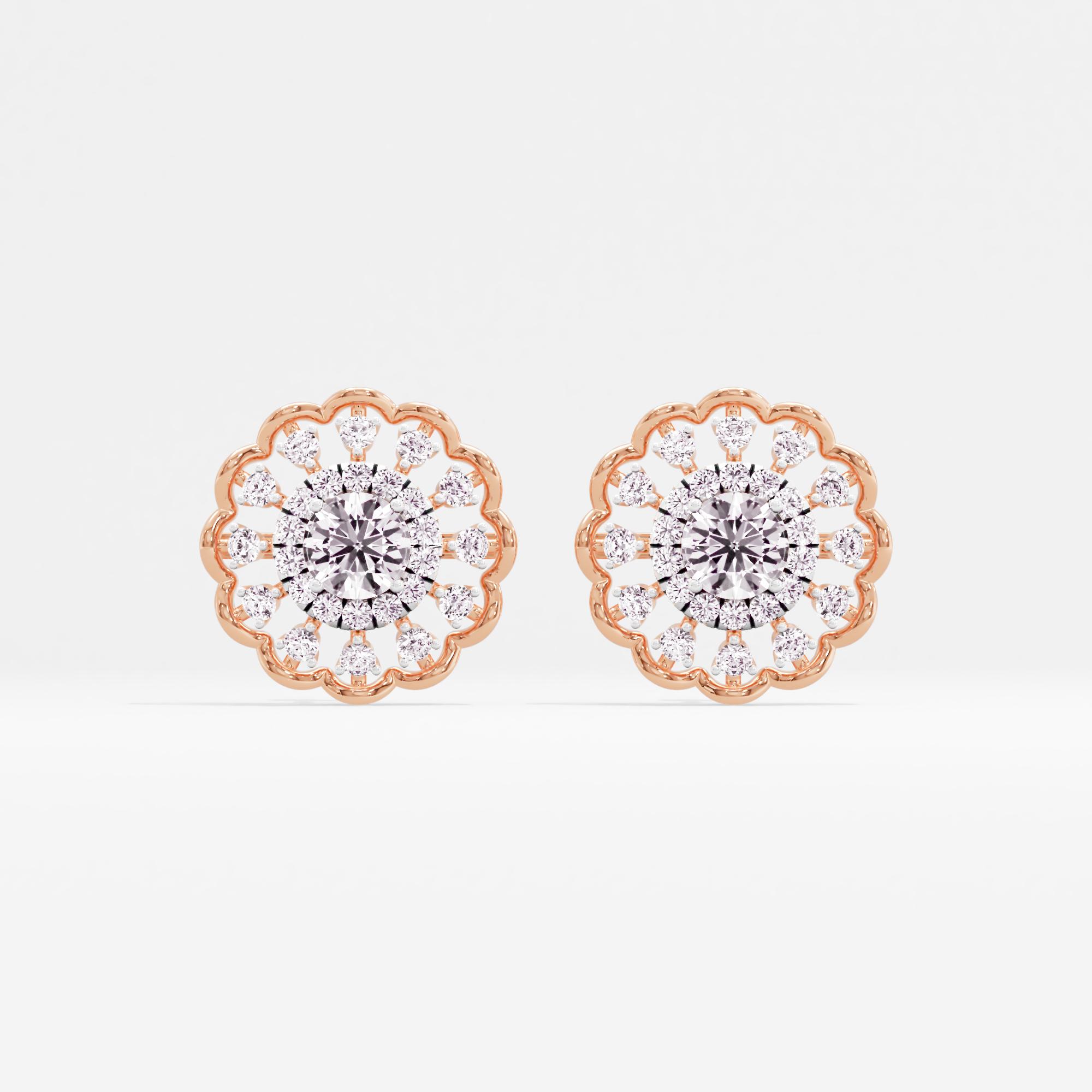 Crown Jewel Halo Stud Earrings