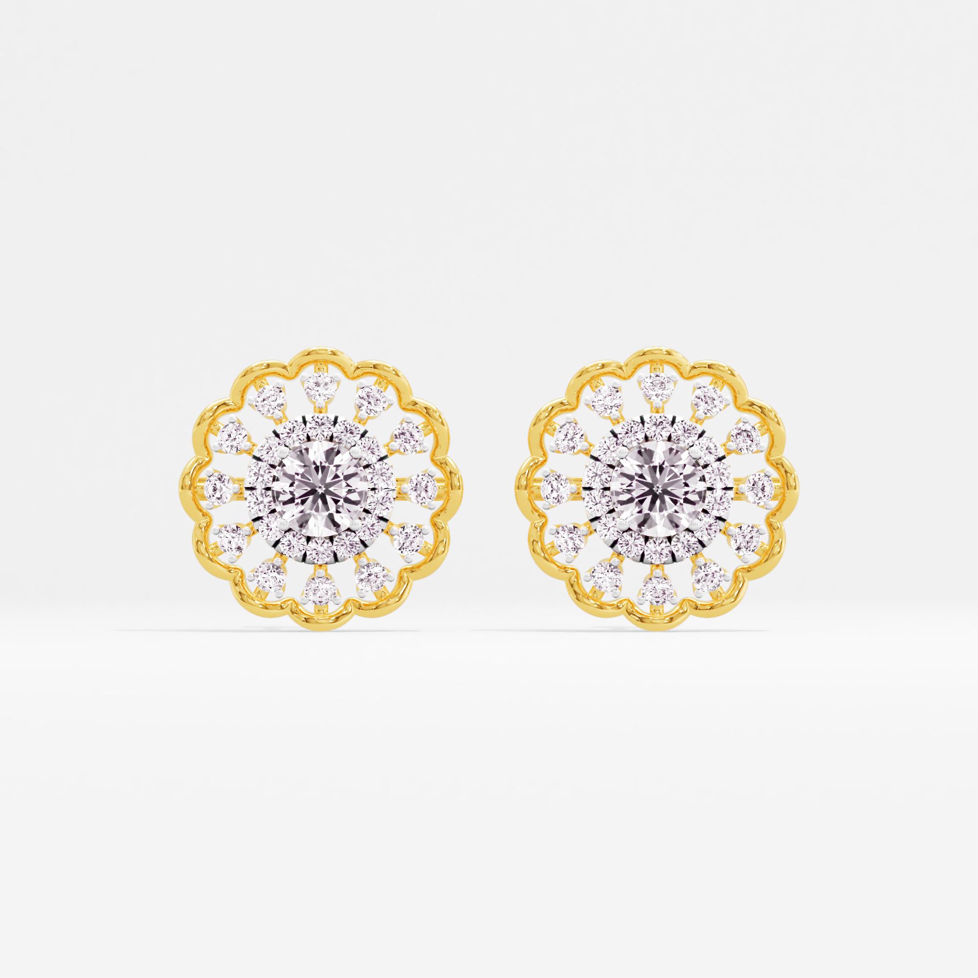 Crown Jewel Halo Stud Earrings
