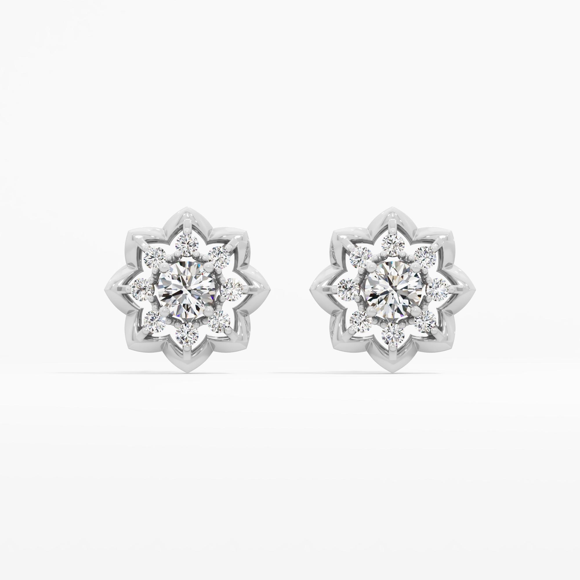 Noble Star Solitaire Stud Earrings