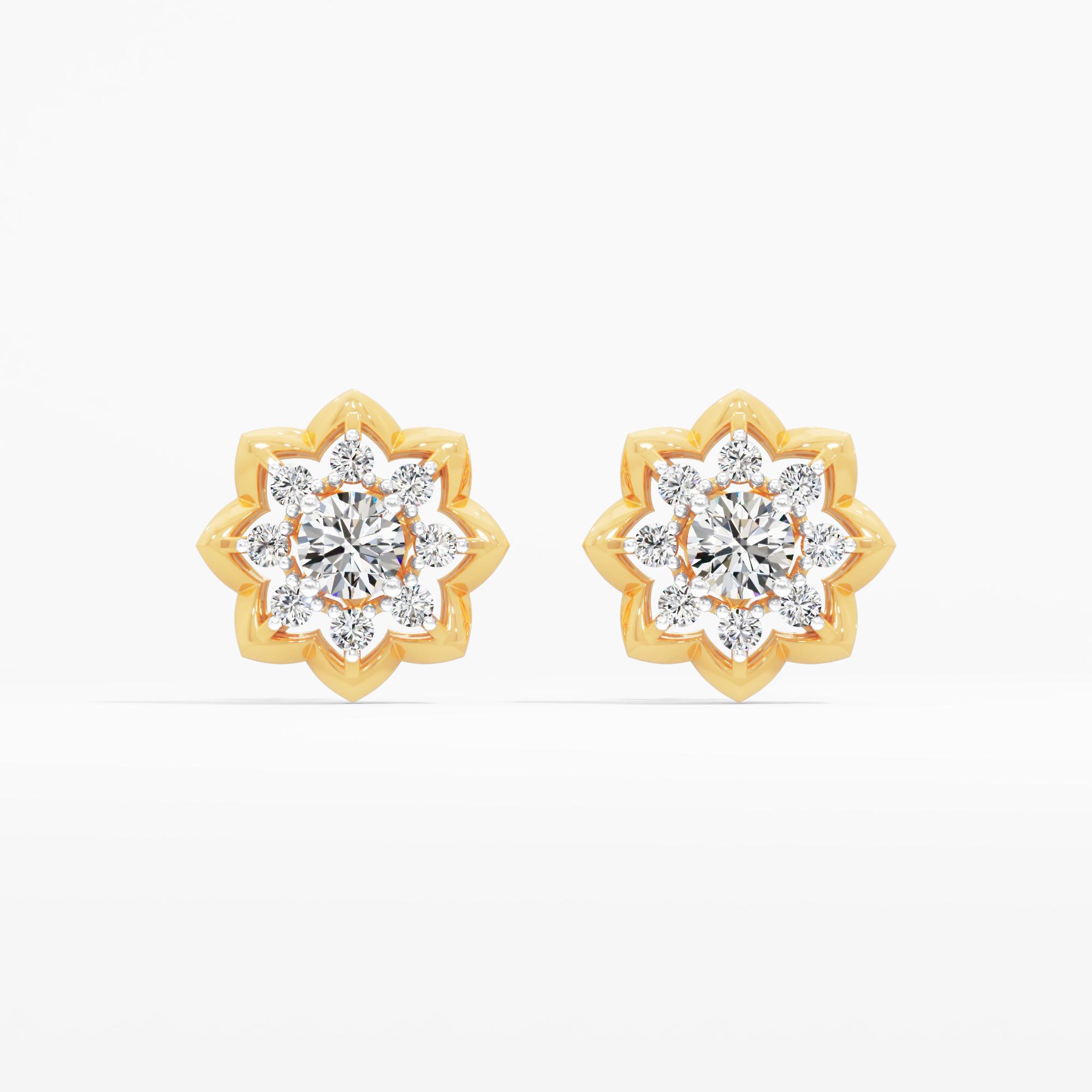 Noble Star Solitaire Stud Earrings
