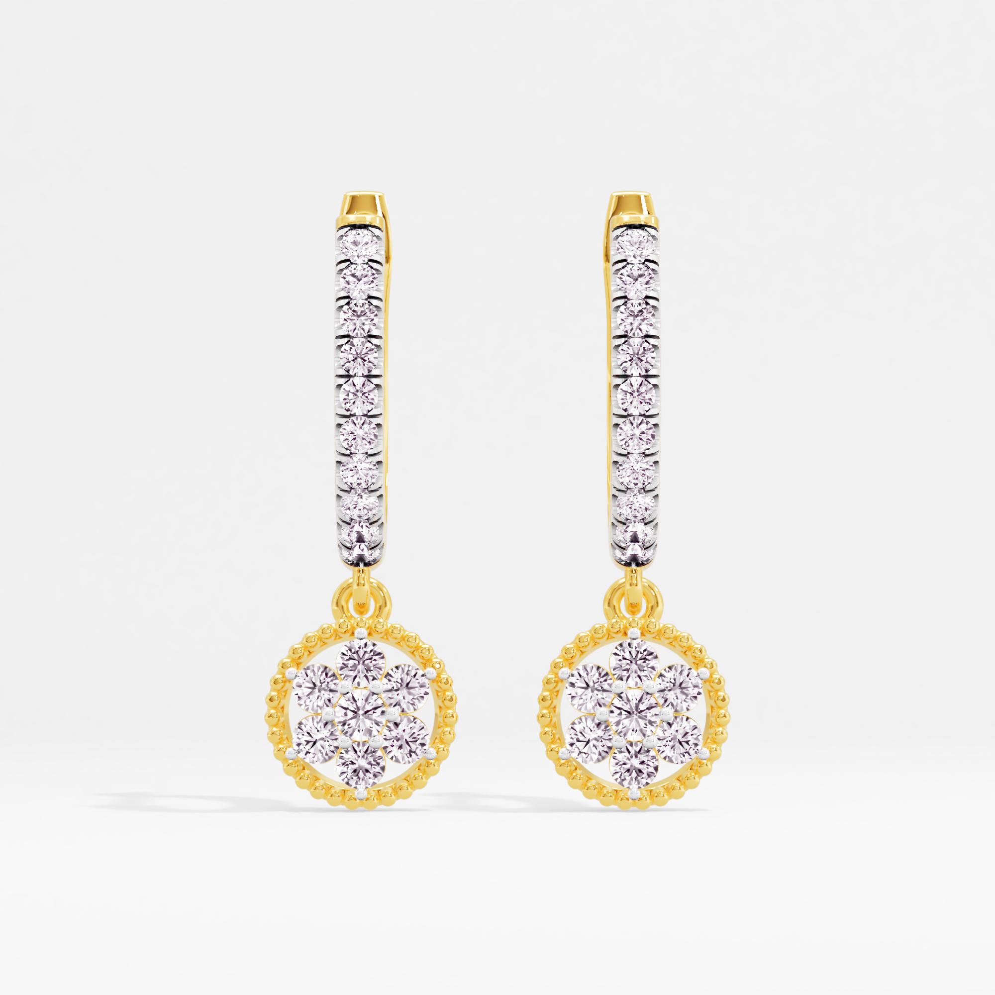 Horseshoe Spell 7 Stone Cluster Huggie Earrings