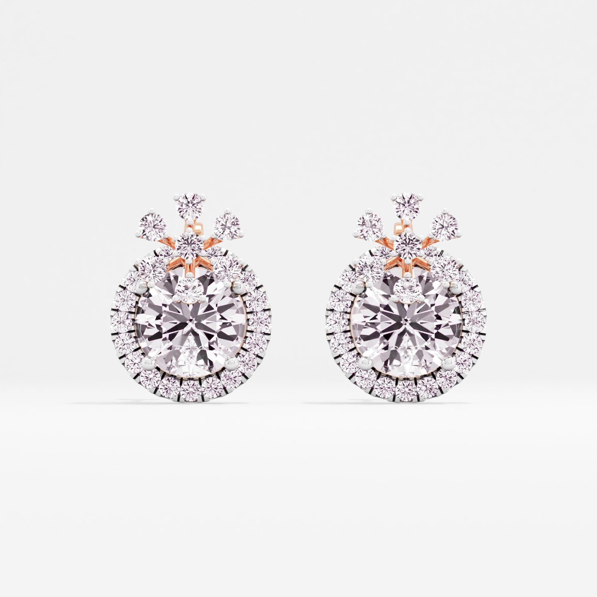 Emerald Radiance Halo Stud Earrings