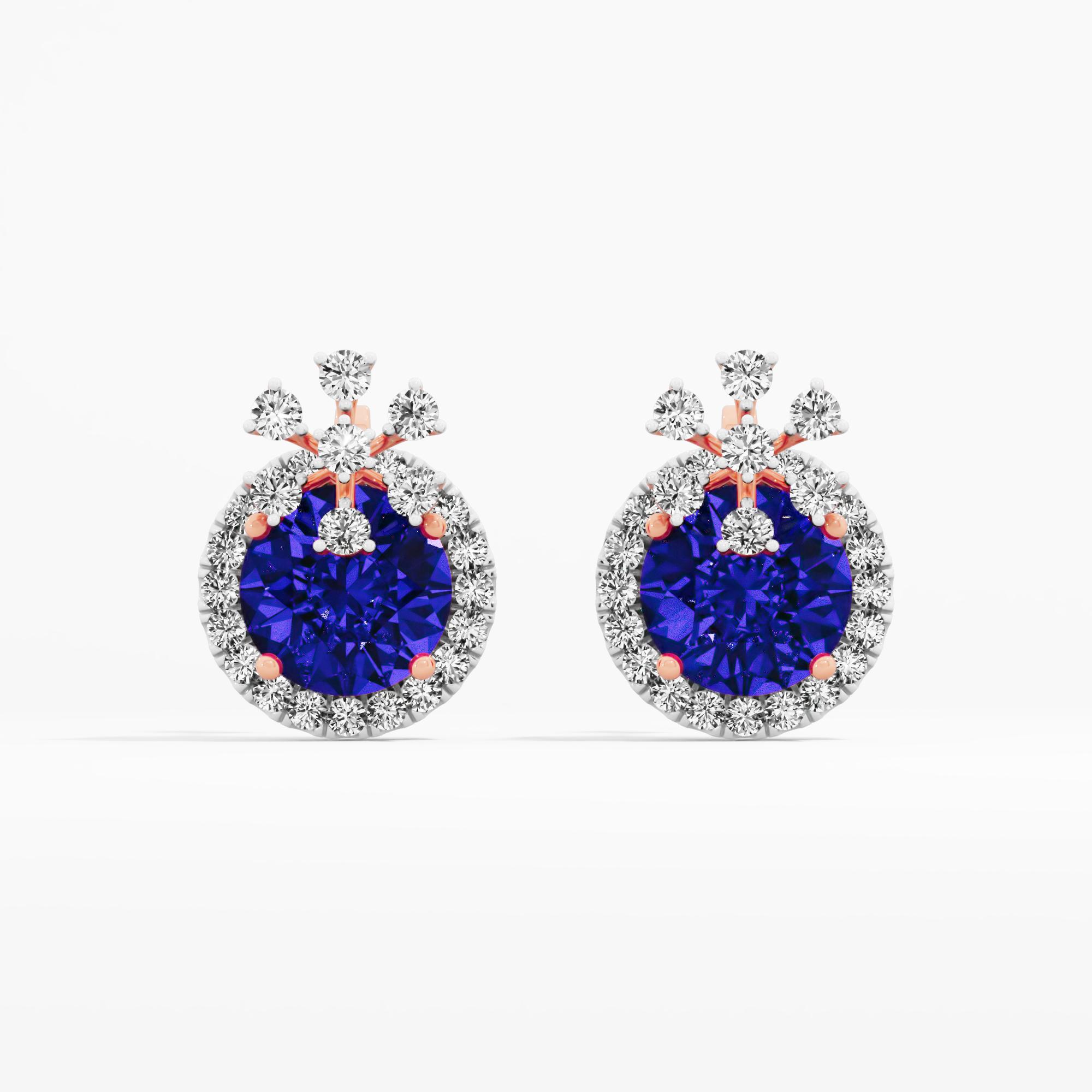 Emerald Radiance Halo Stud Earrings