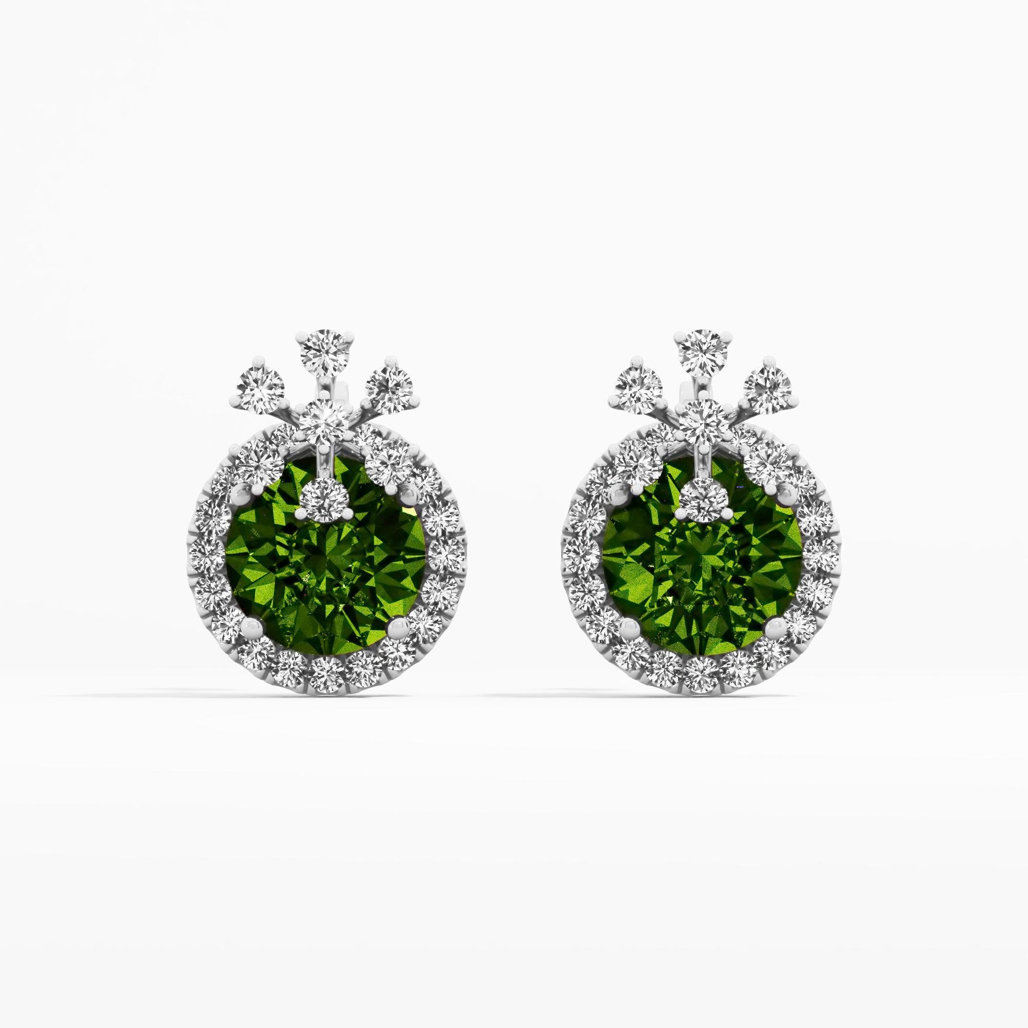 Emerald Radiance Halo Stud Earrings