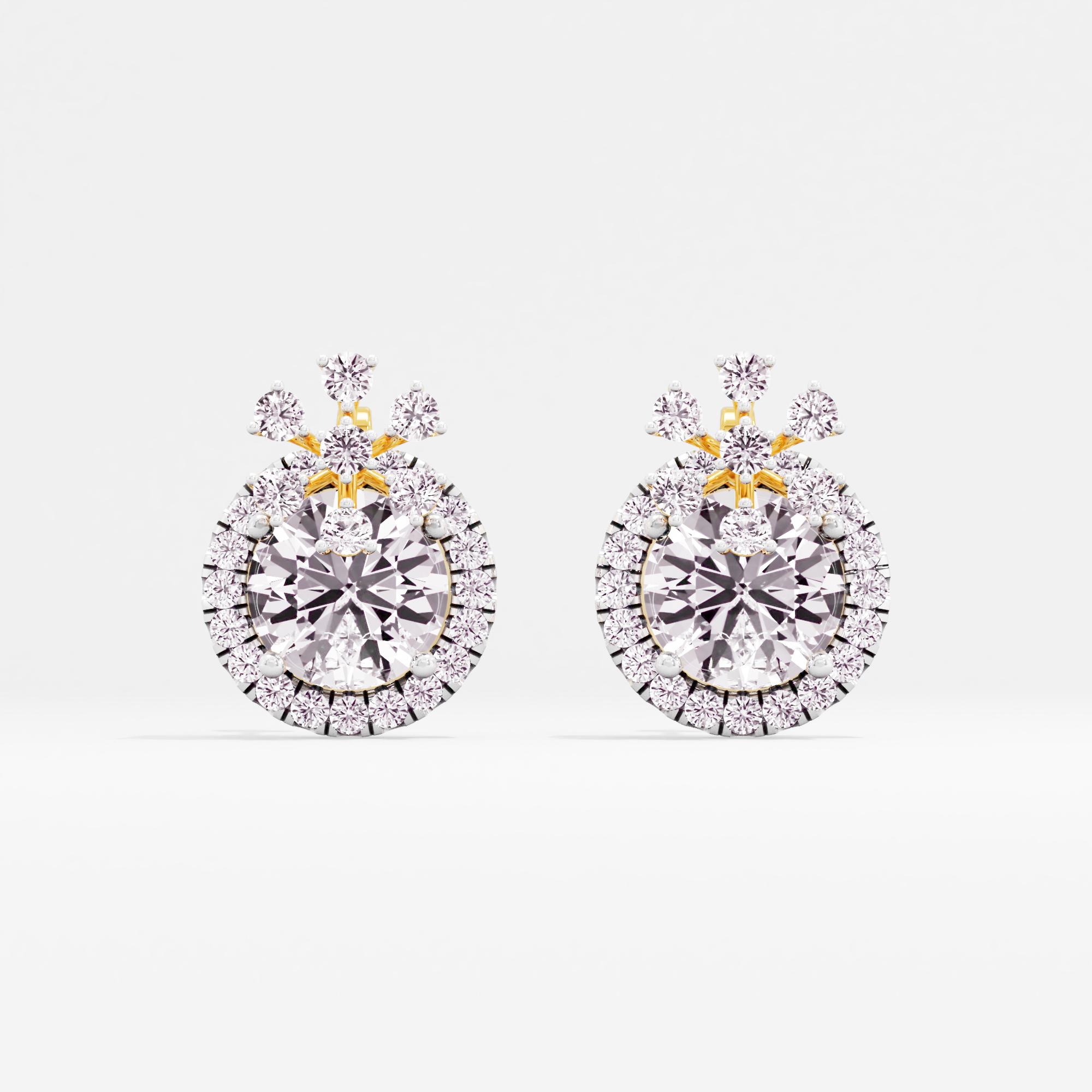 Emerald Radiance Halo Stud Earrings