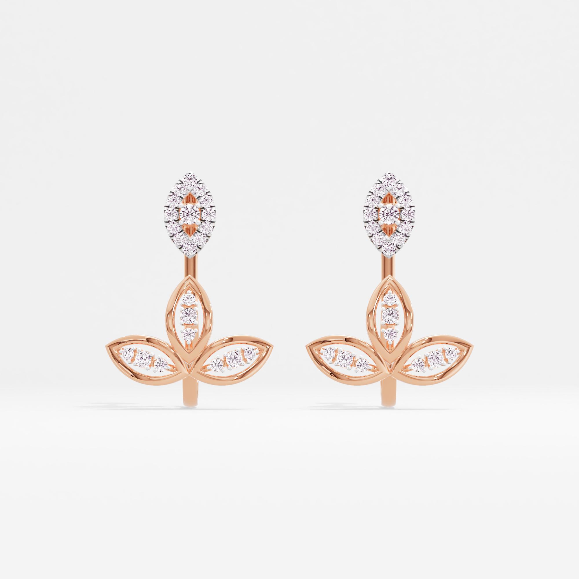 Celestial Flower Front Back Stud Earrings