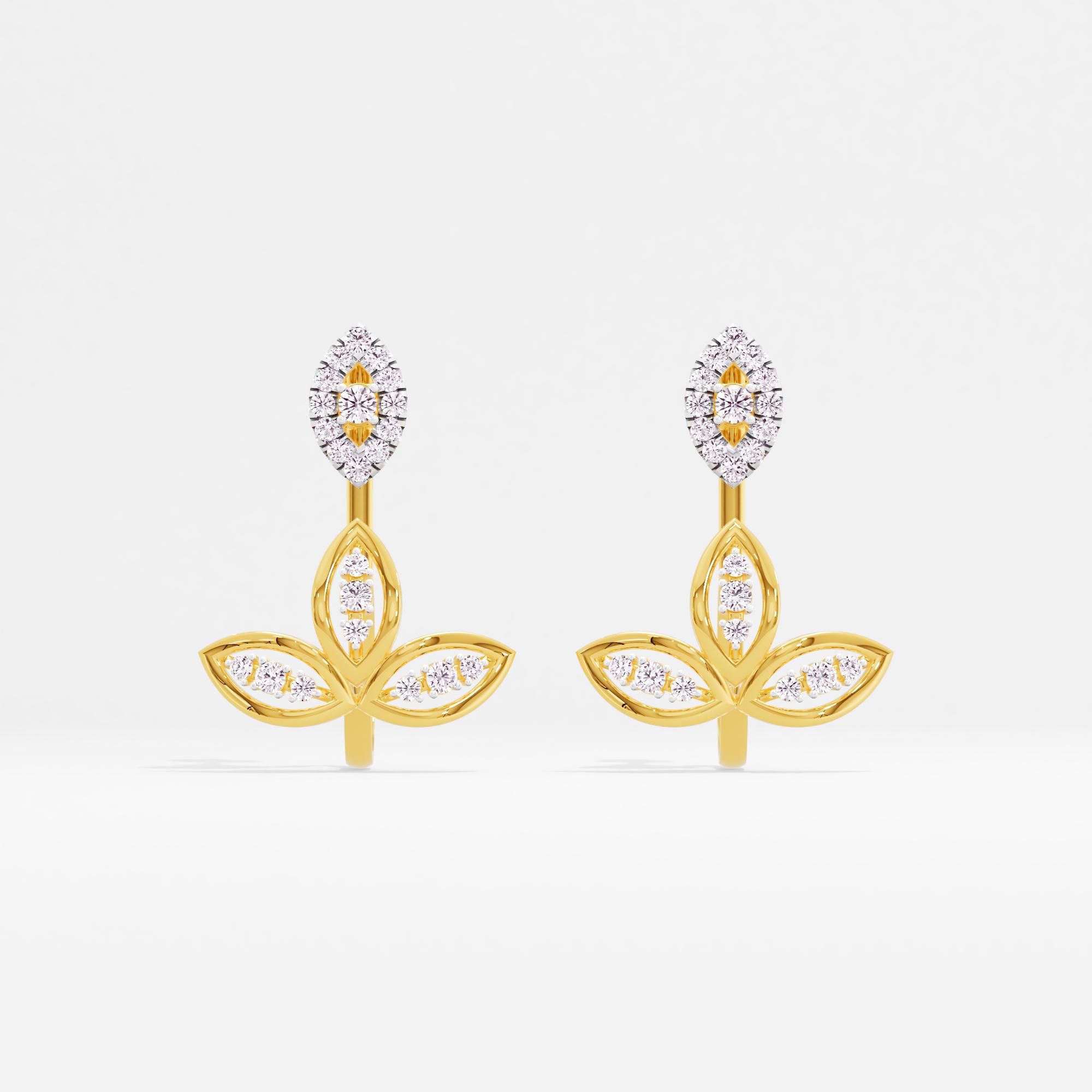 Celestial Flower Front Back Stud Earrings