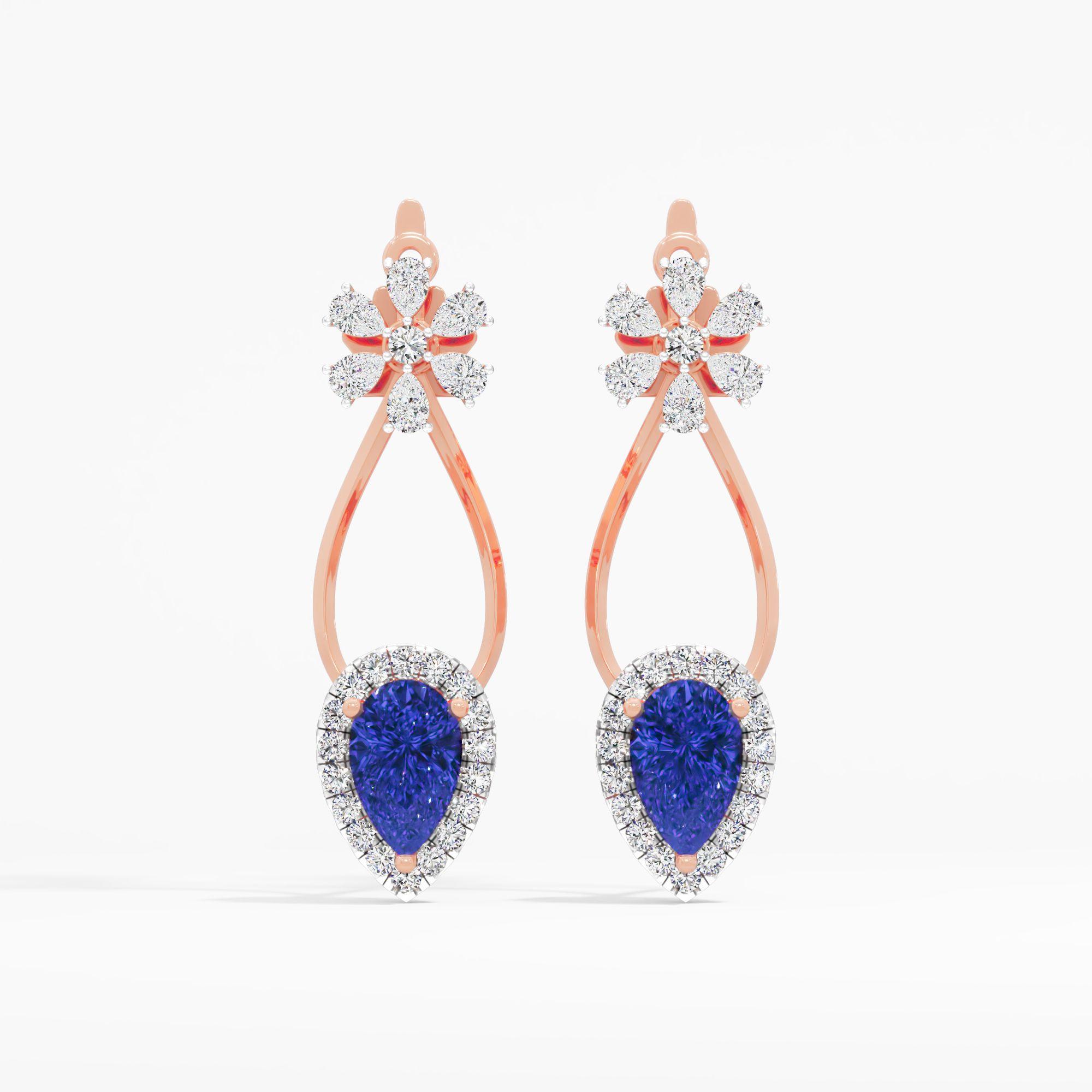 Teardrop Sapphire Dangle Earrings