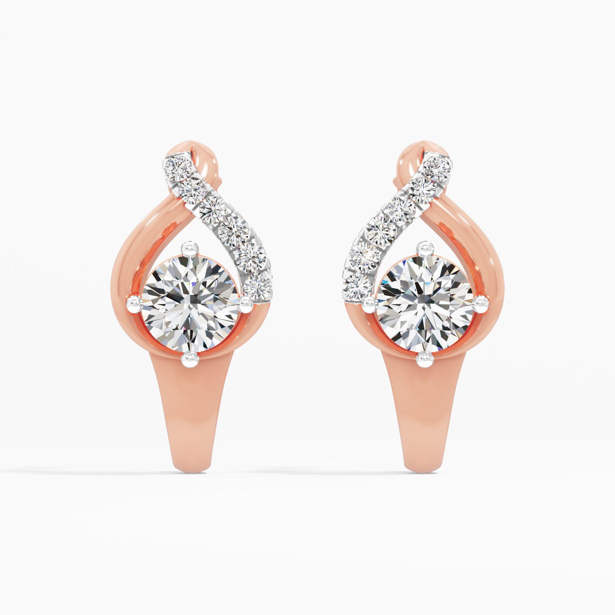 Celestia Flame Solitaire Studs