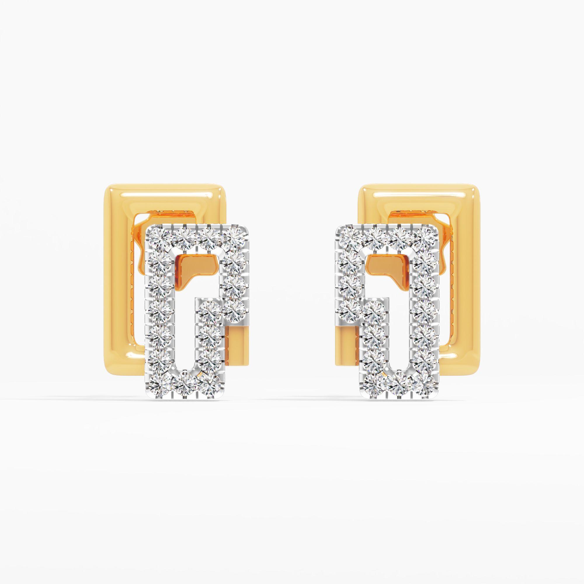 Geometric Linked Stud Earrings