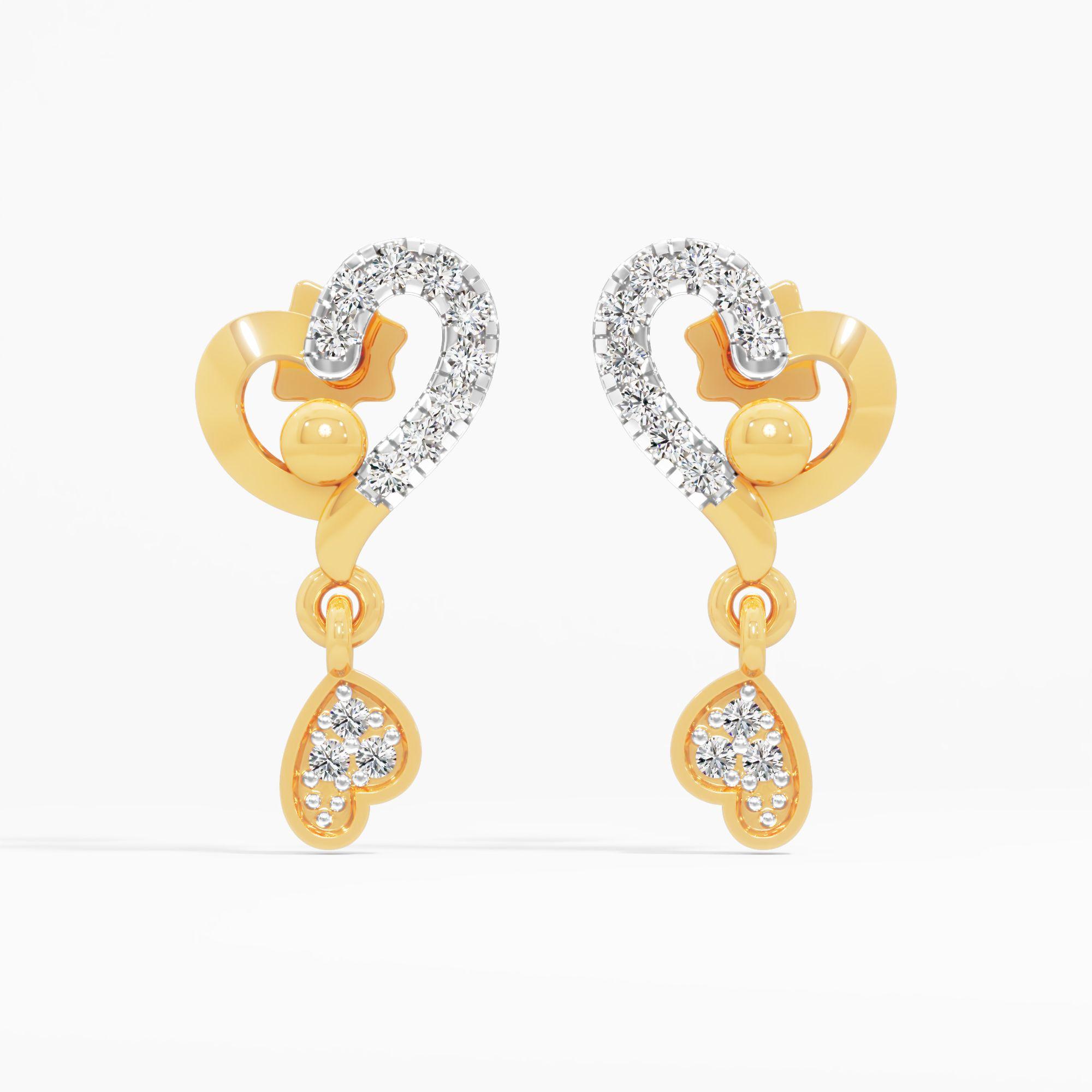 Whimsical Heart Dangle Drop Earrings