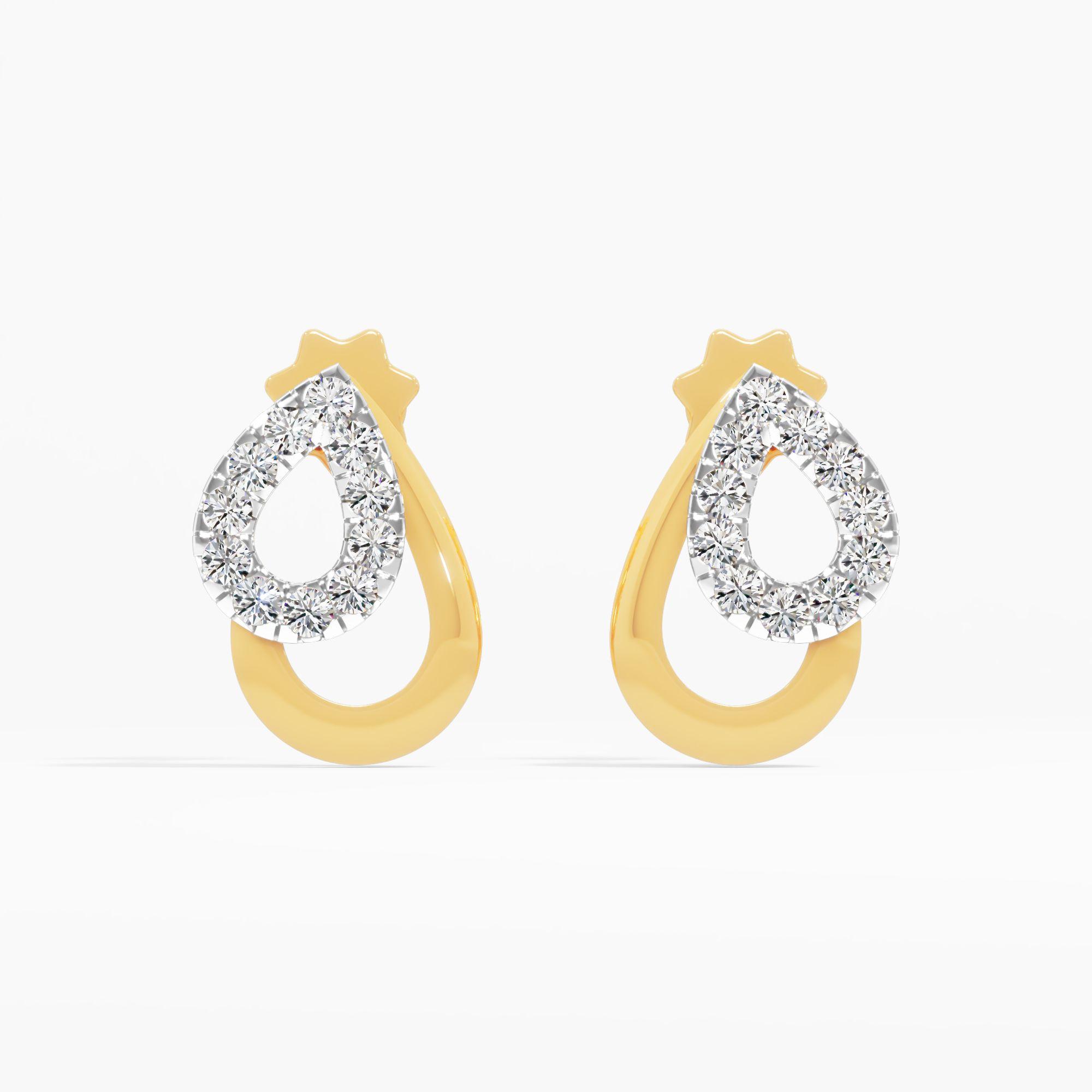 Overlapping Teardrop Stud Earrings