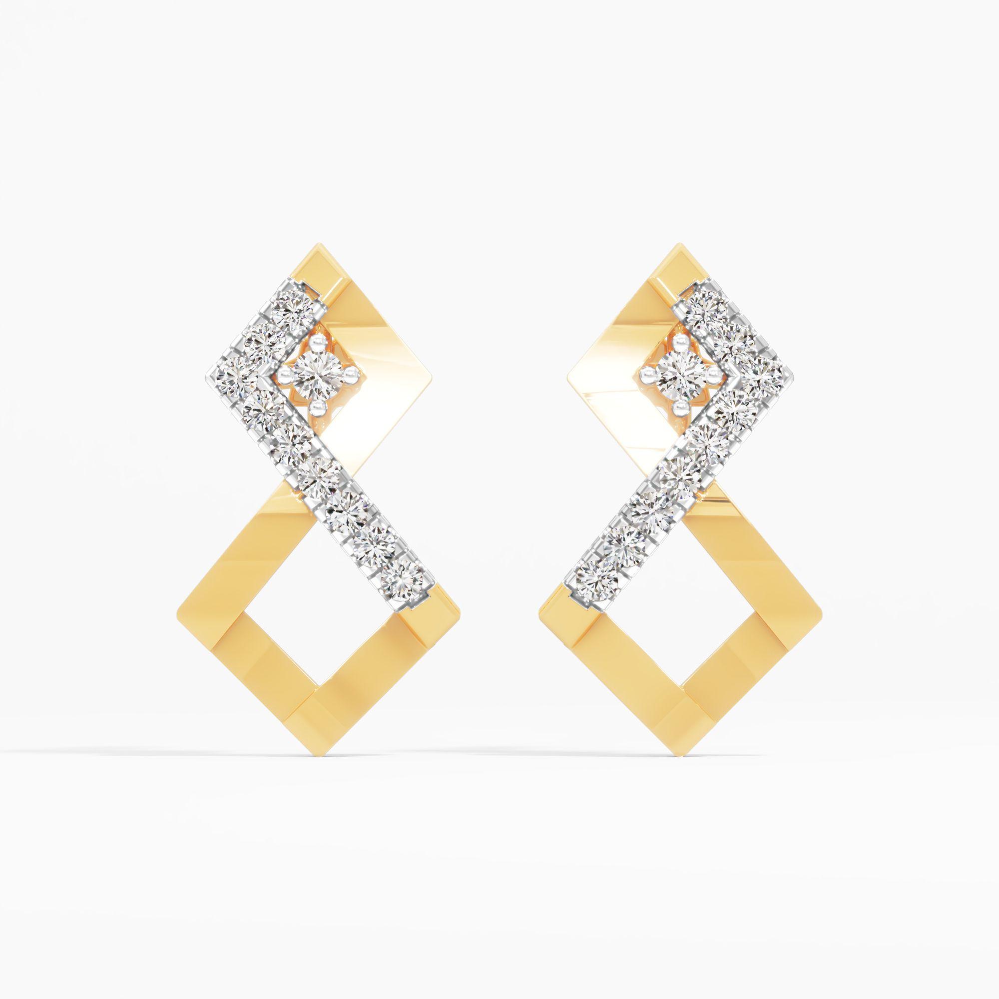 Geometric Crisscross Stud Earrings
