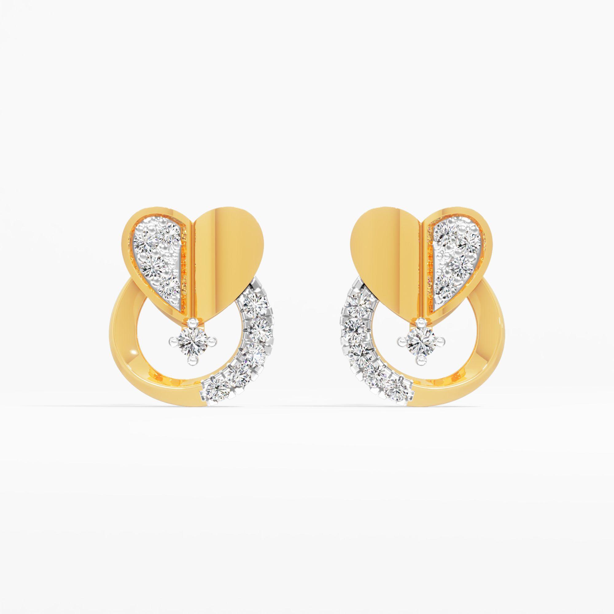 Heart Loop Stud Earrings