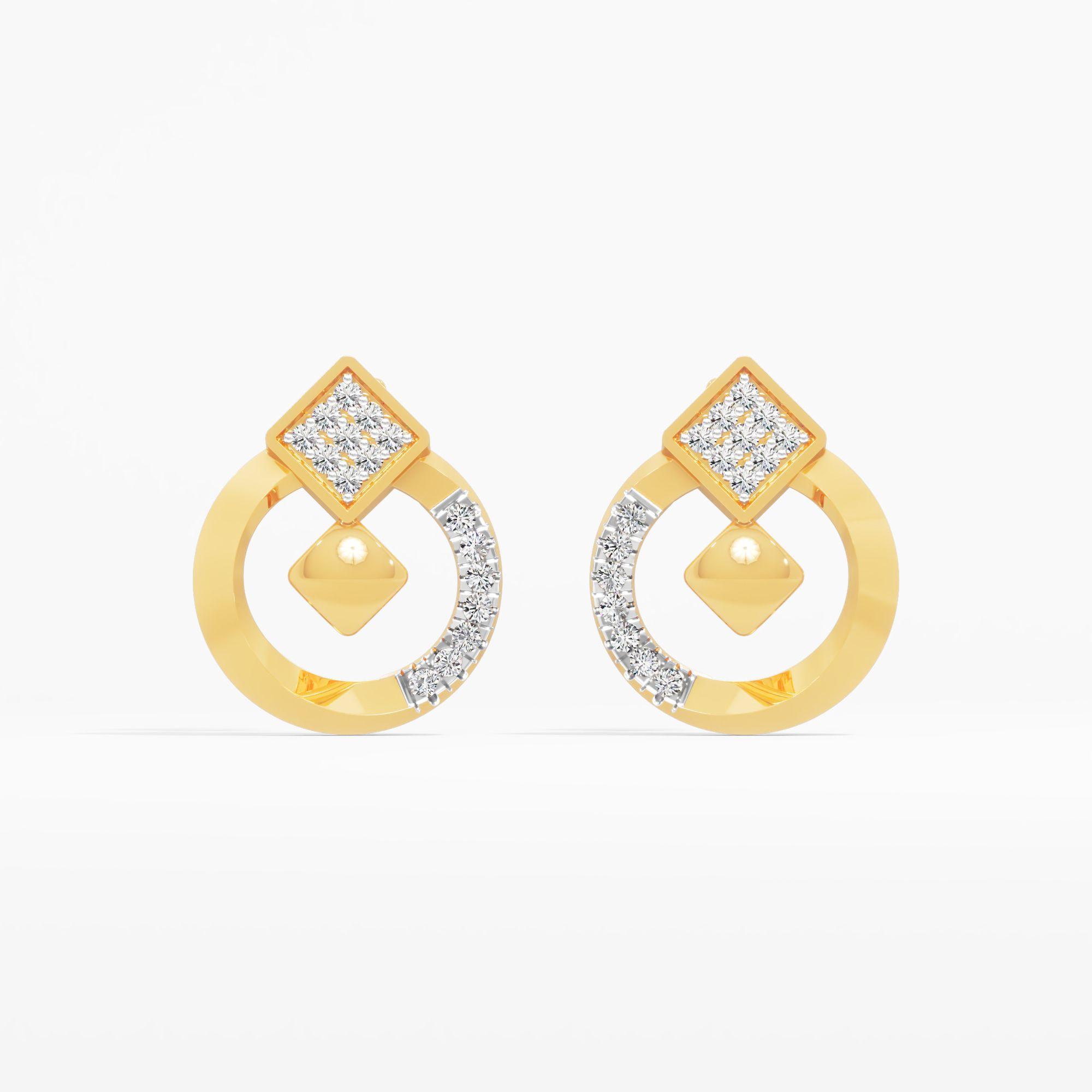Modern Geo Frame Drop Earrings