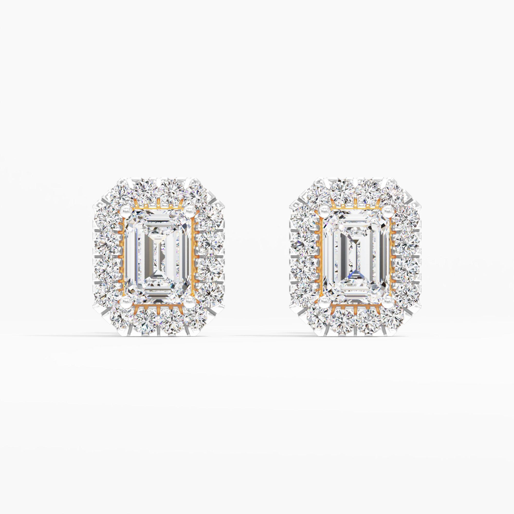 Emerald Solitaire Stud Earrings