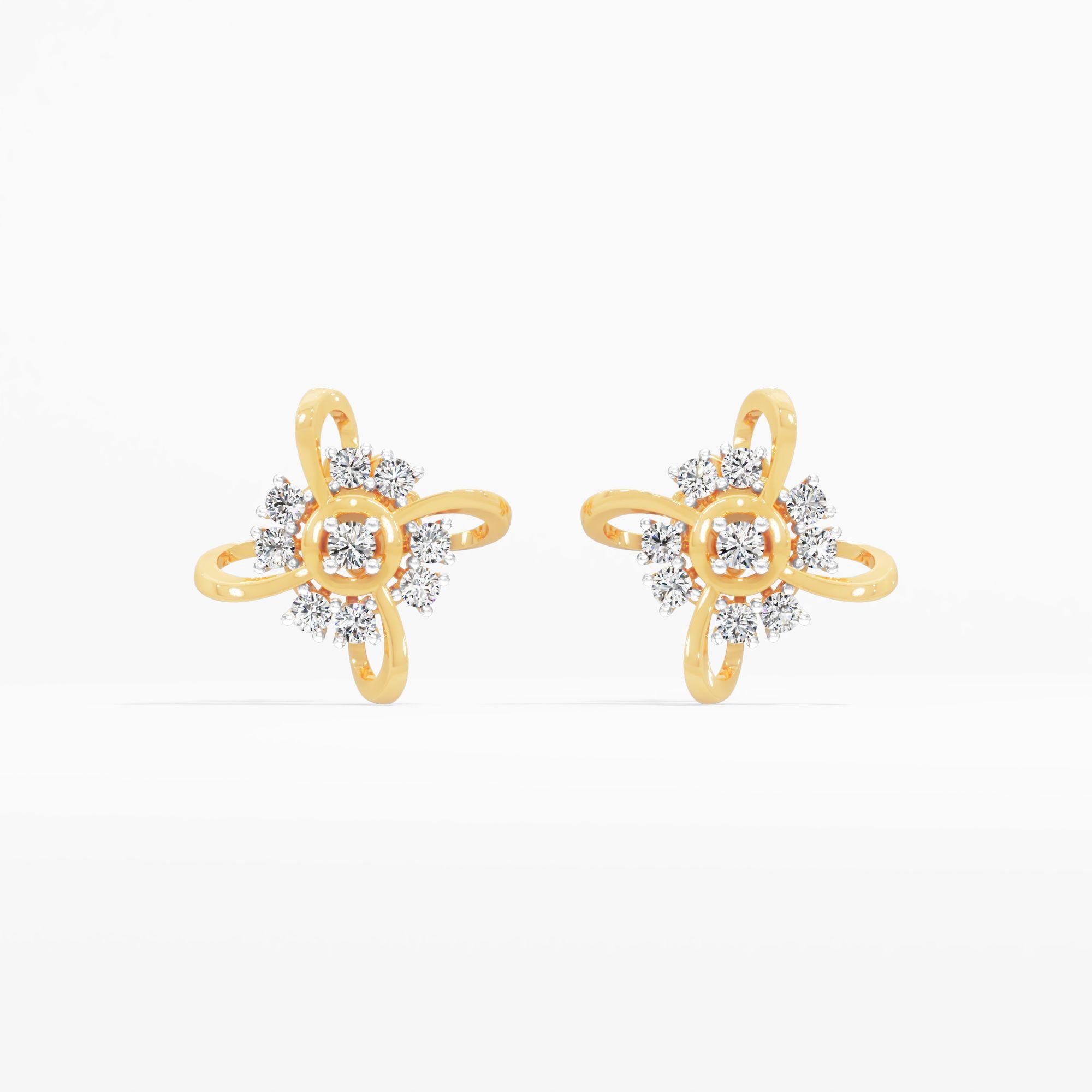 Sinuous Rosette Stud Earrings