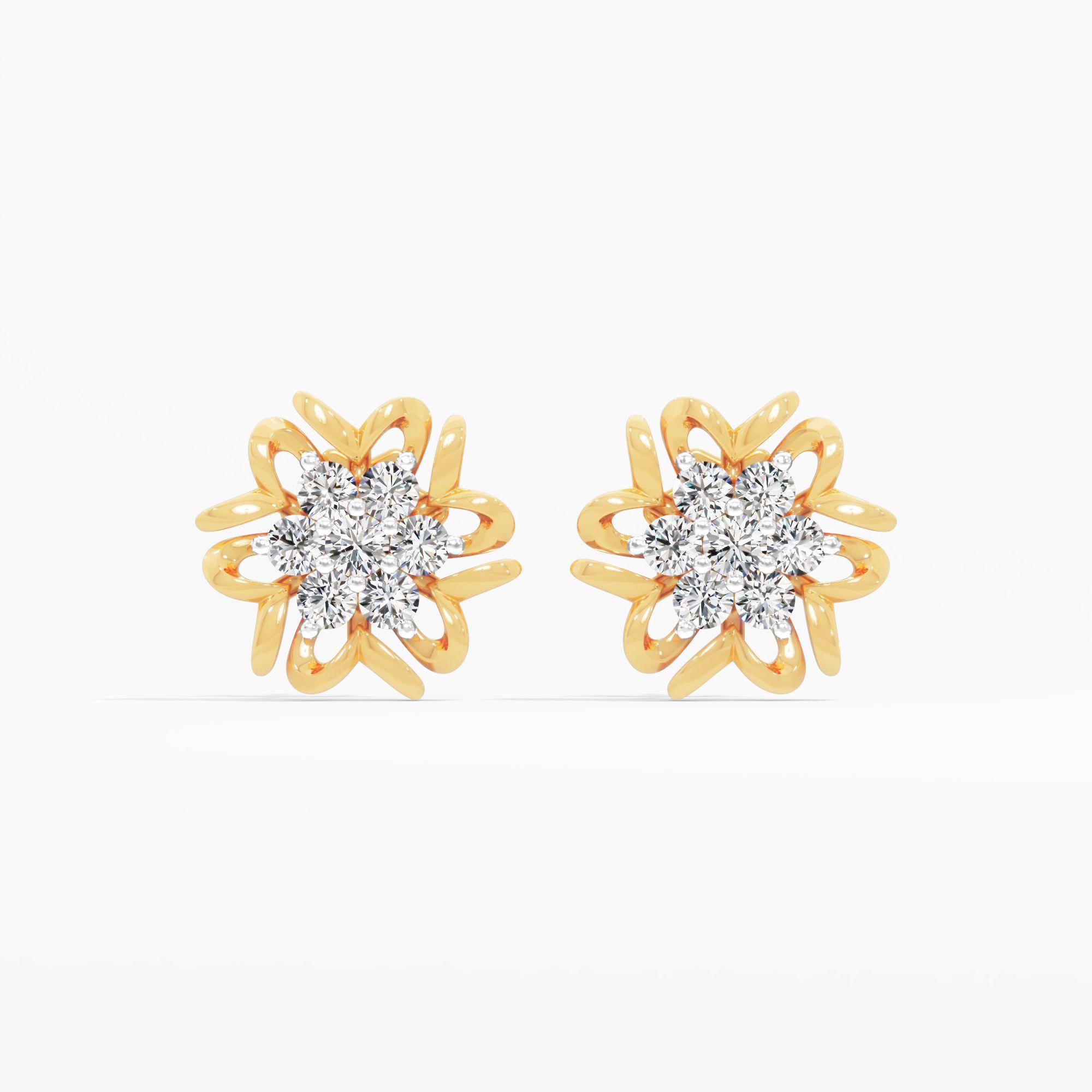 Sinuous Petal Stud Earrings