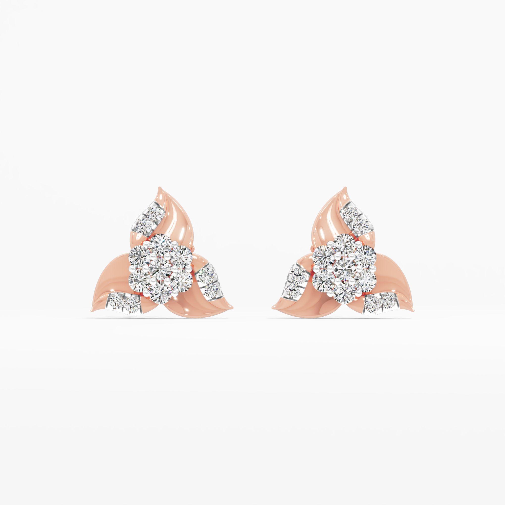 Trio Bloom Cluster Stud Earrings