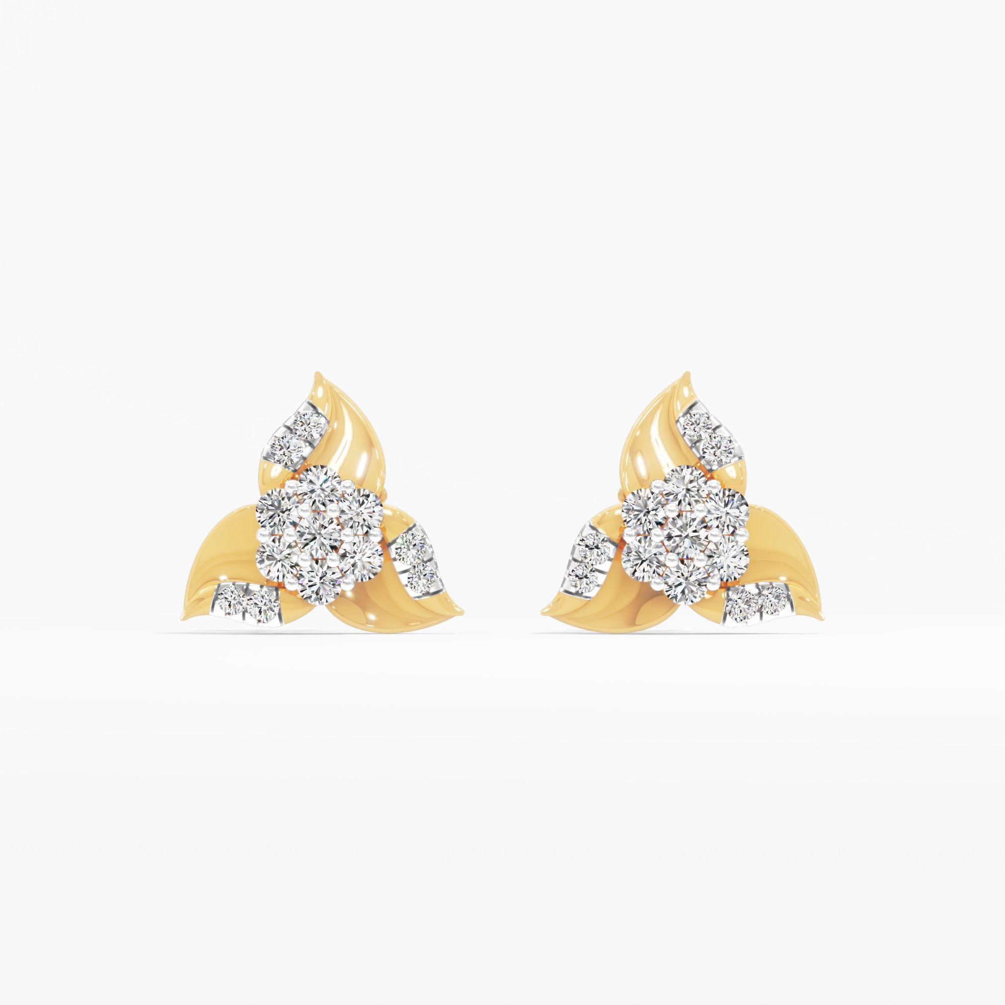 Trio Bloom Cluster Stud Earrings