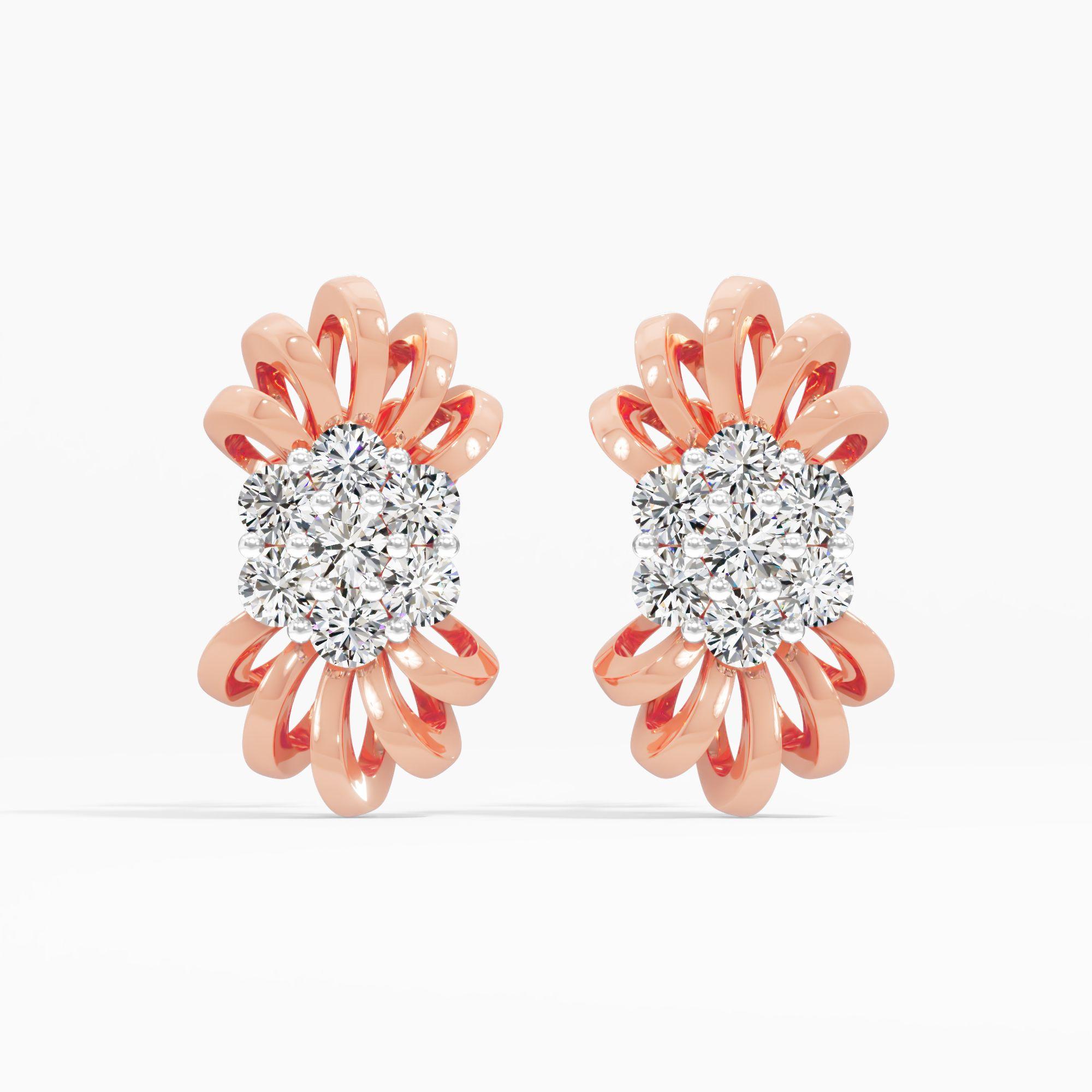 Sunburst Loops Cluster Stud Earrings
