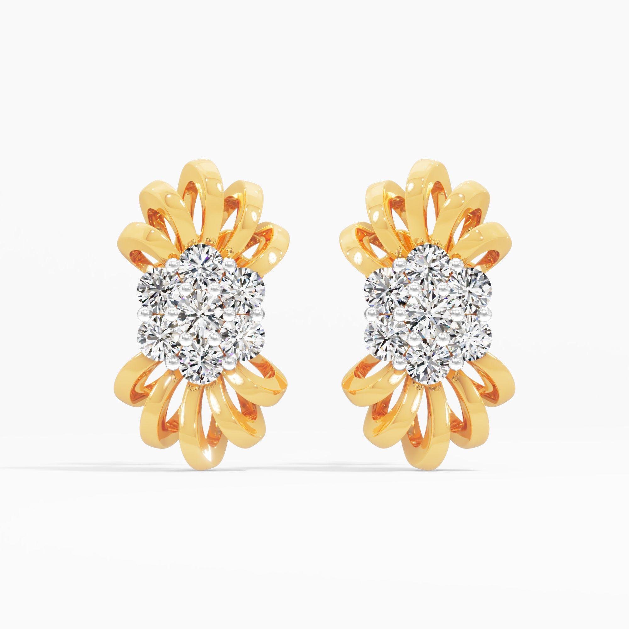 Sunburst Loops Cluster Stud Earrings