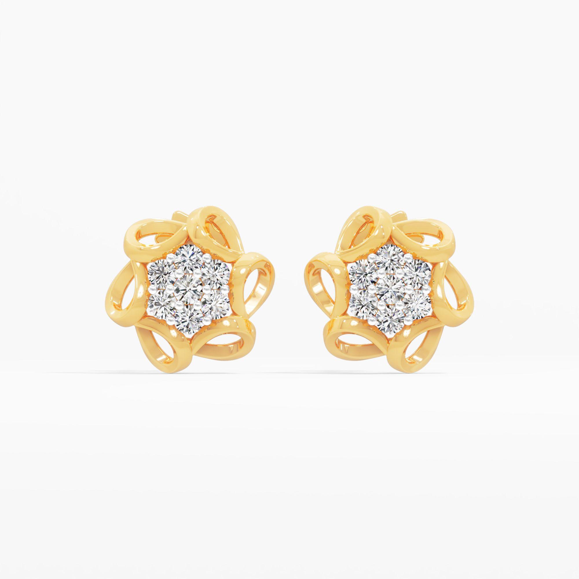 Woven Bloom Cluster Stud Earrings