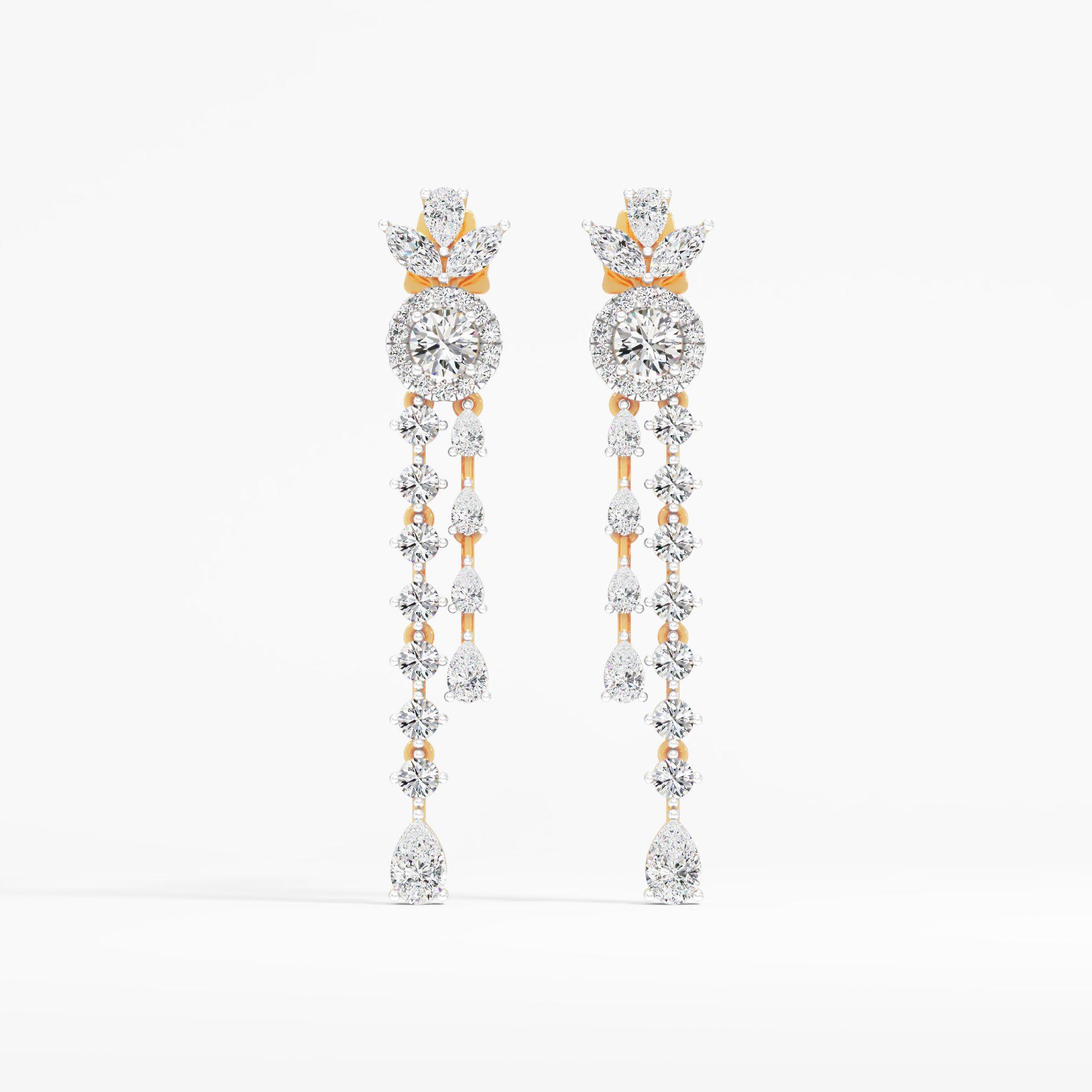 Leaf Motif Dangler Earrings