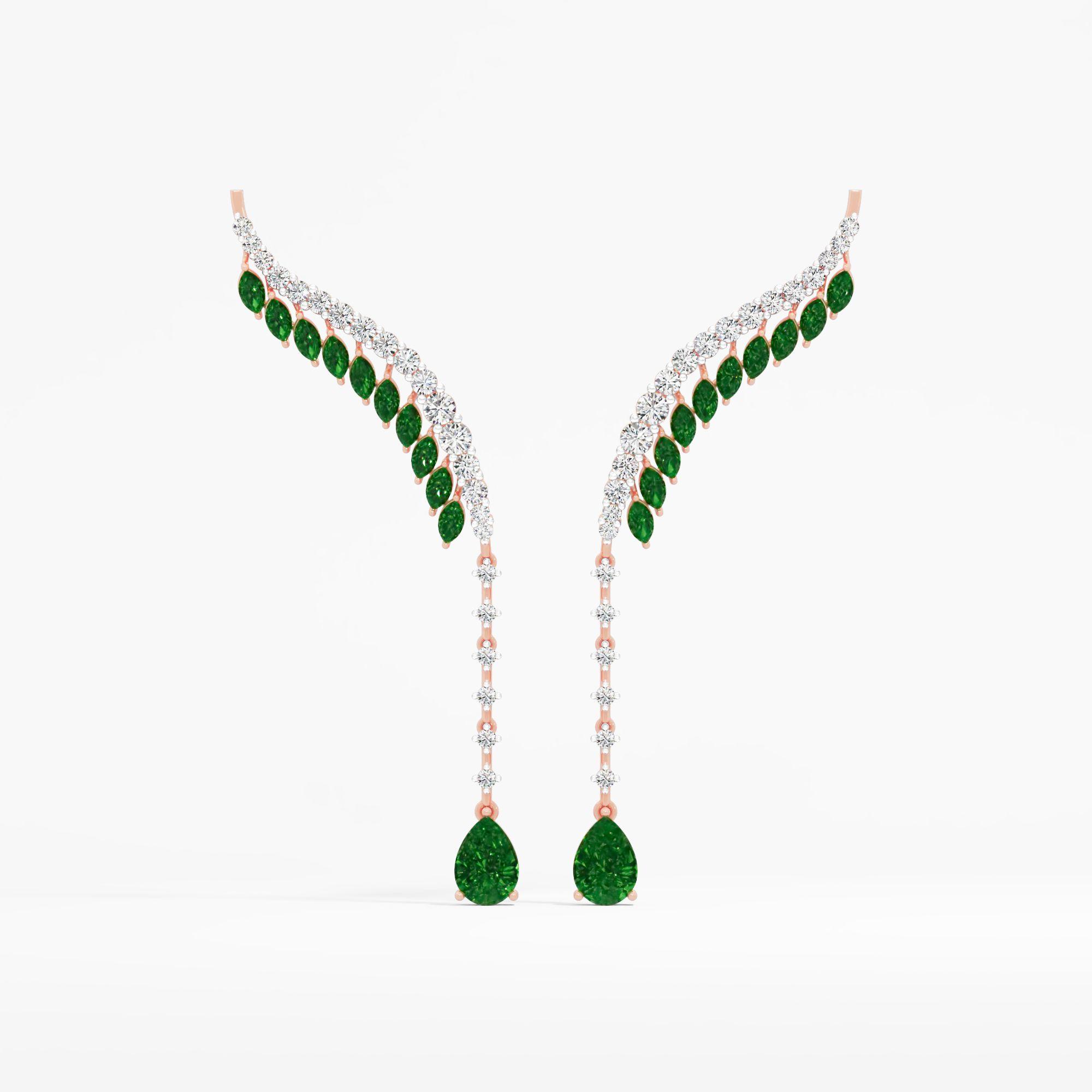 Serene Trail Emerald Earrings