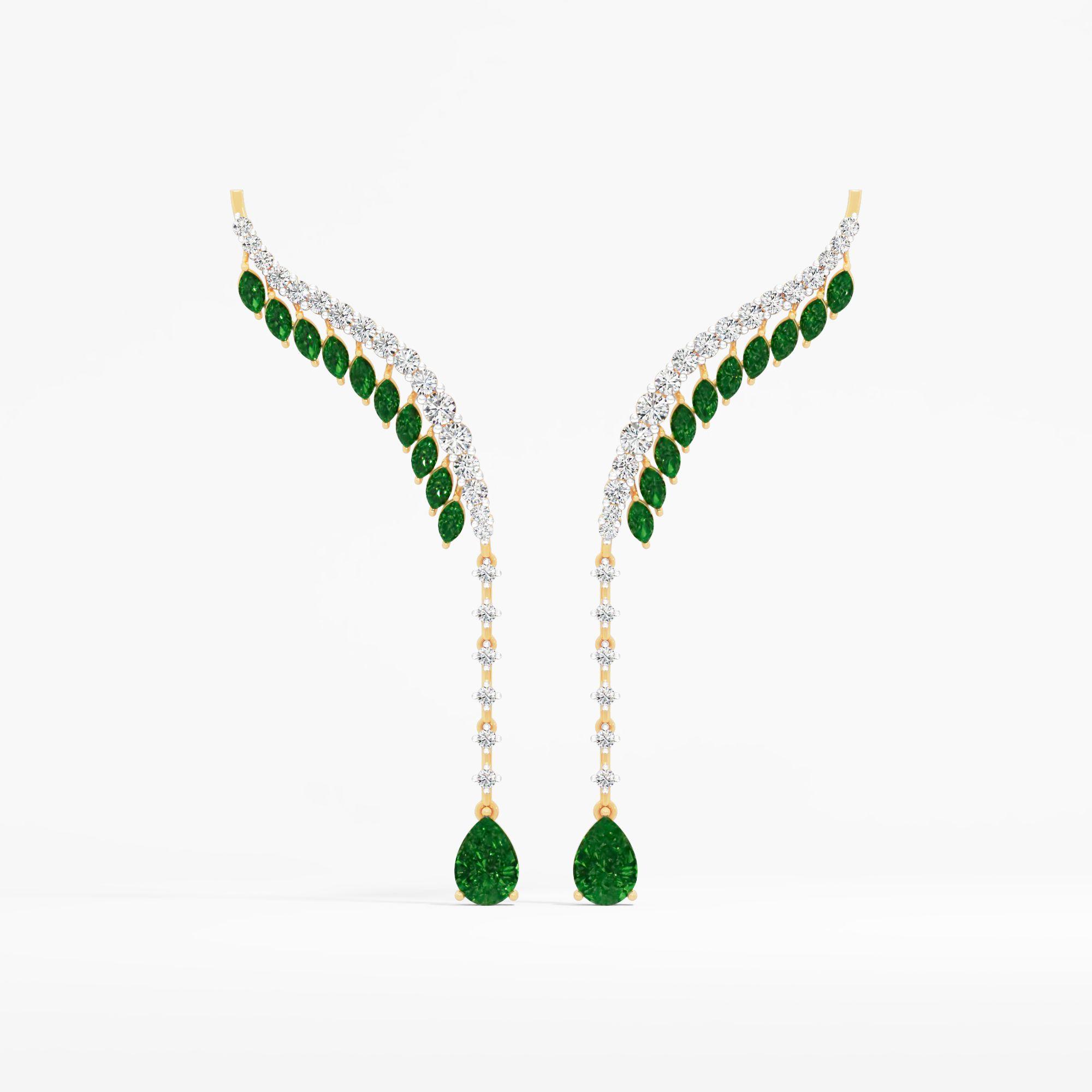 Serene Trail Emerald Earrings