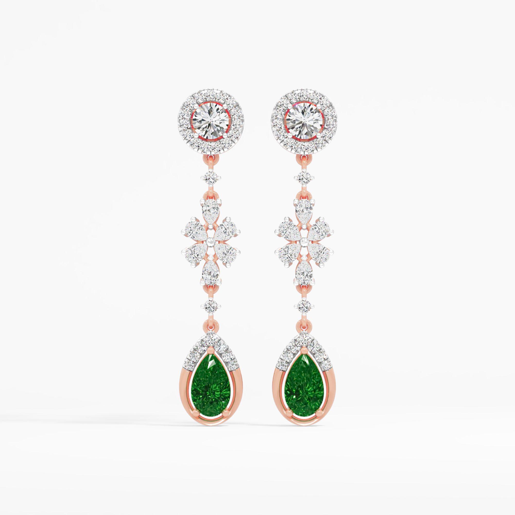 Celeste Emerald Dangle Earrings