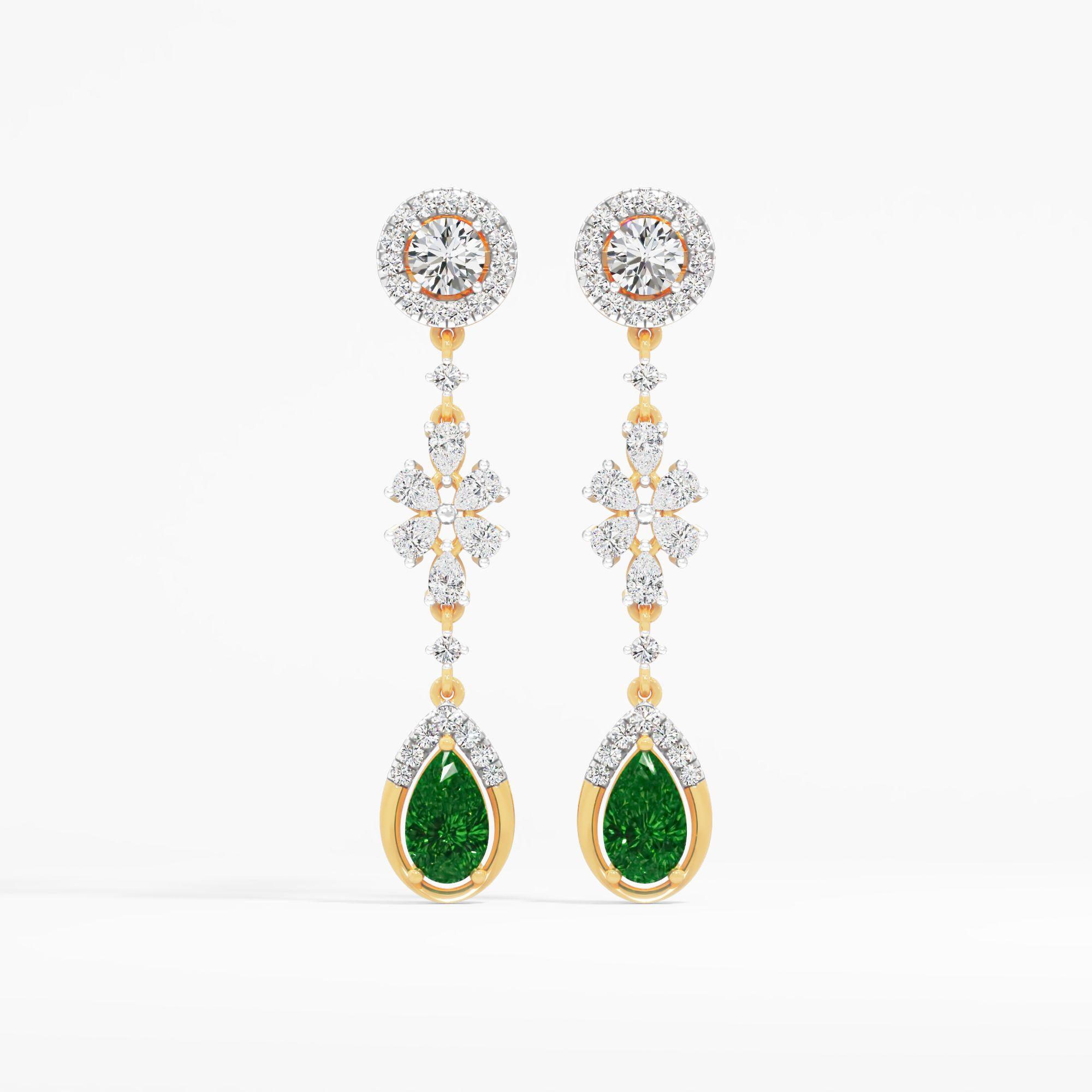 Celeste Emerald Dangle Earrings