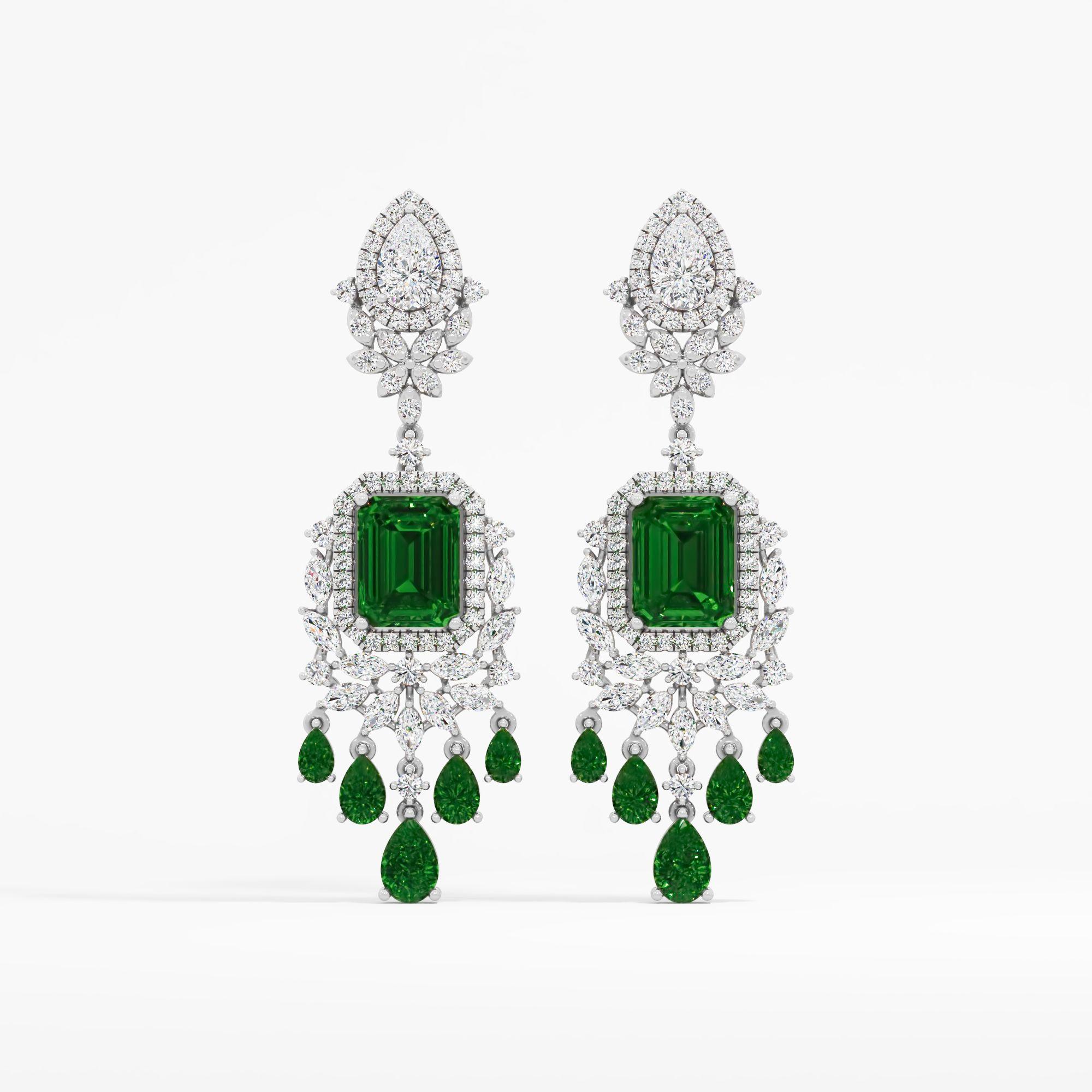 Majestic Emerald Chandbali Drops