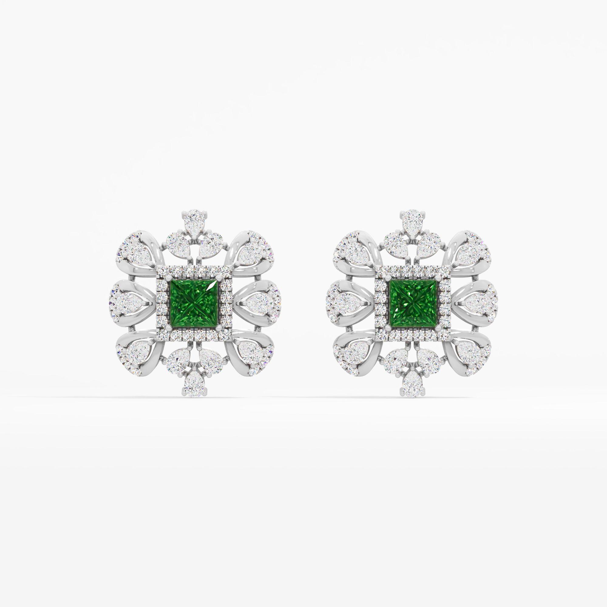 Princess Emerald Stud Earrings