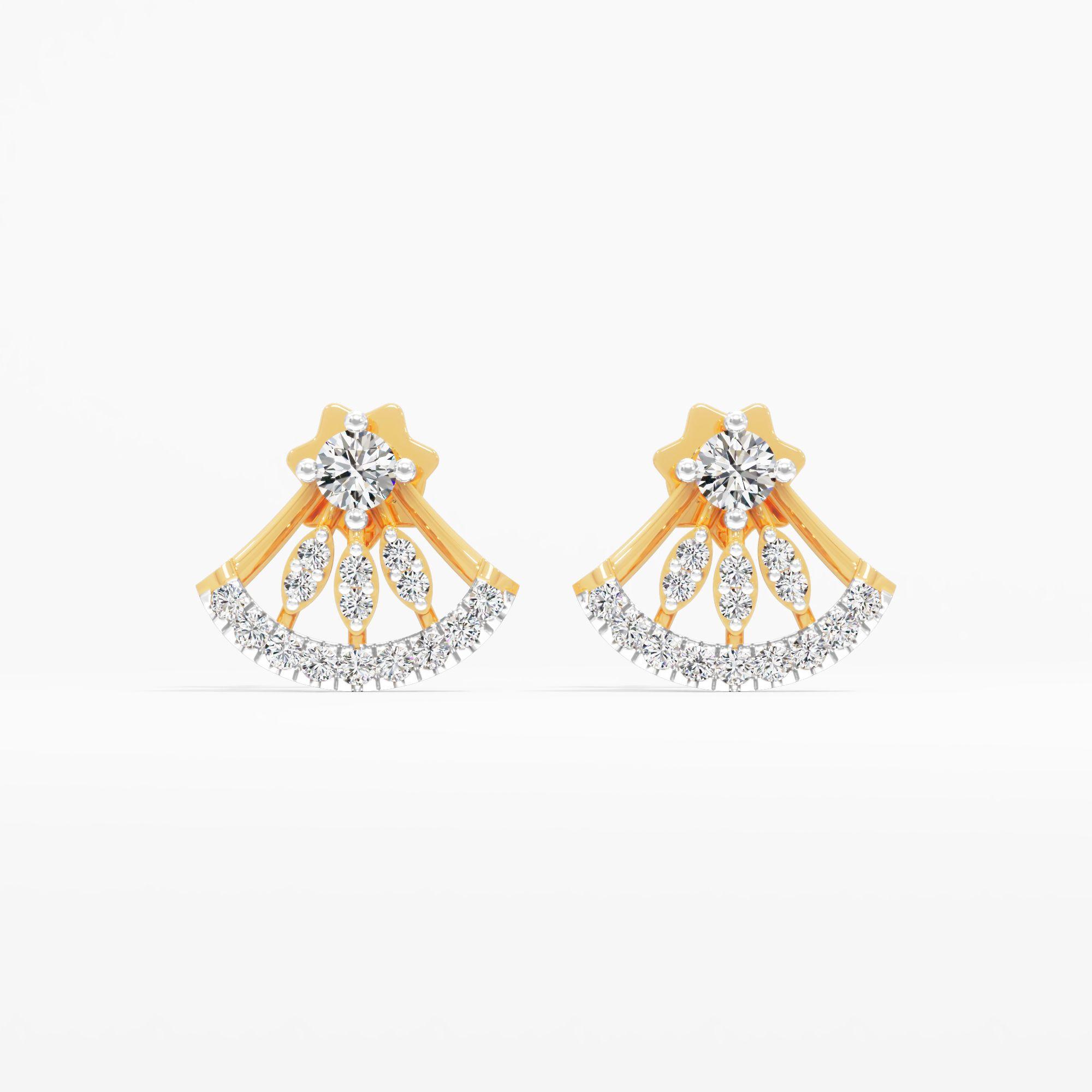 Peacock Plume Stud Earrings