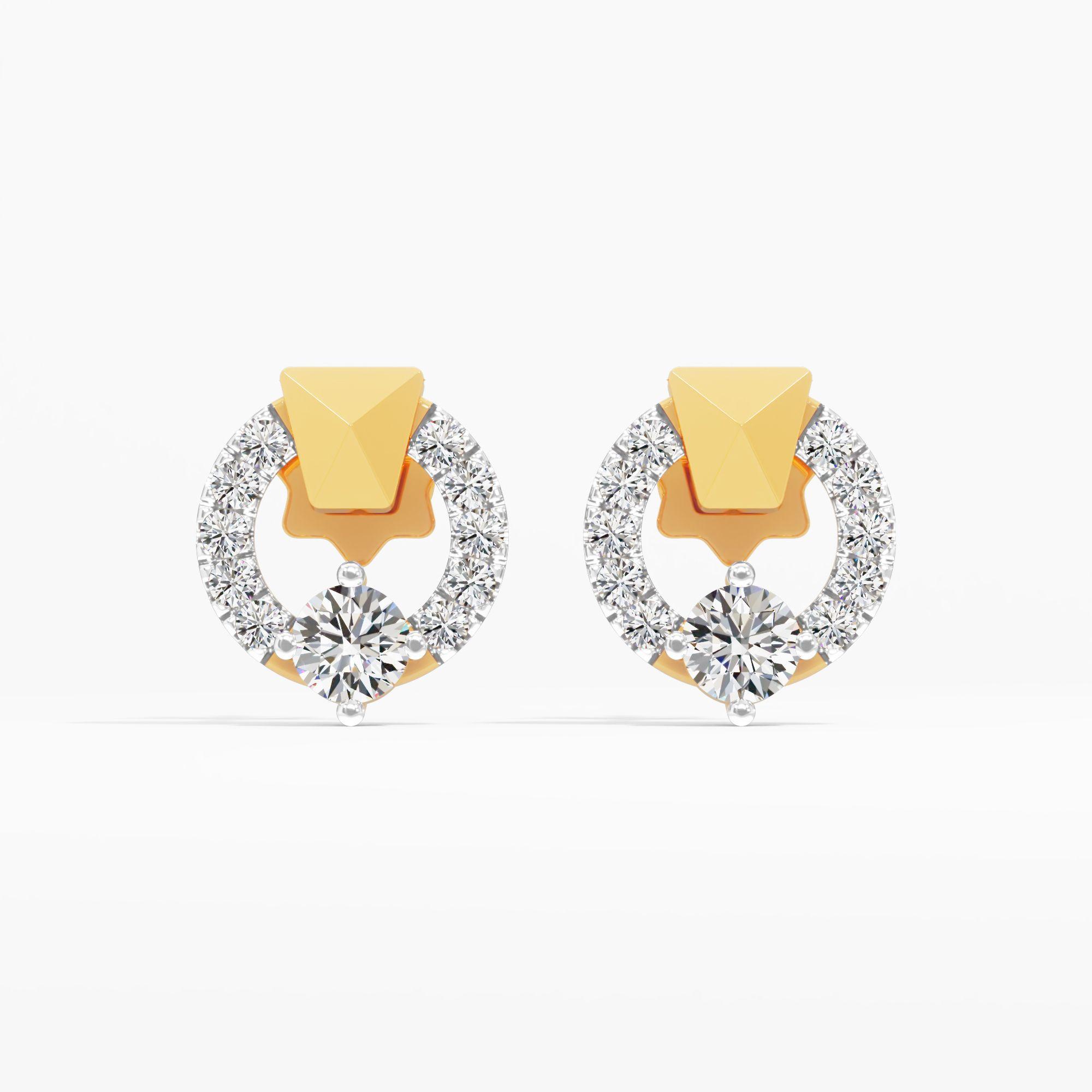 Keystone Solitaire Stud Earrings